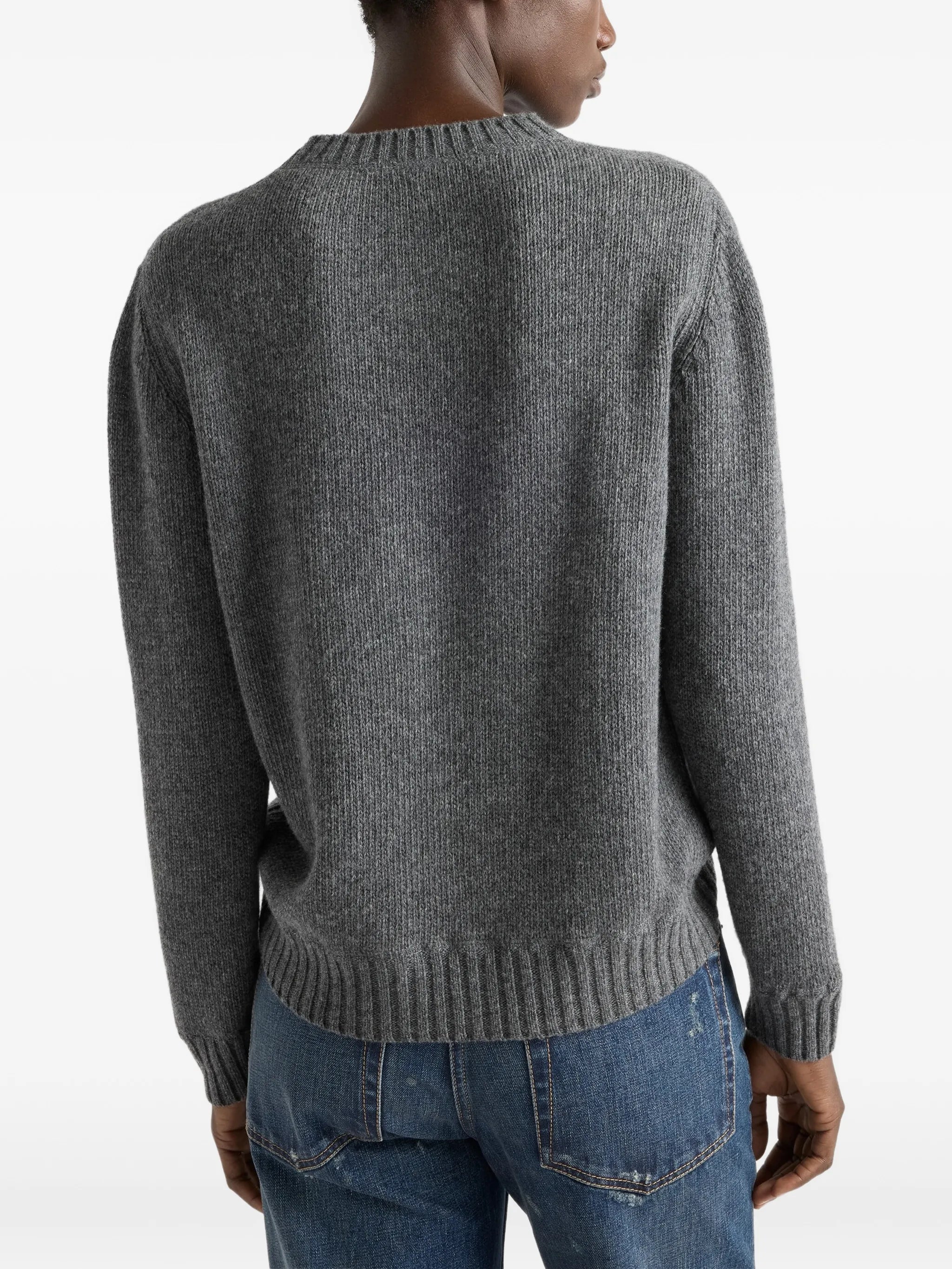 intarsia-logo crew-neck sweater