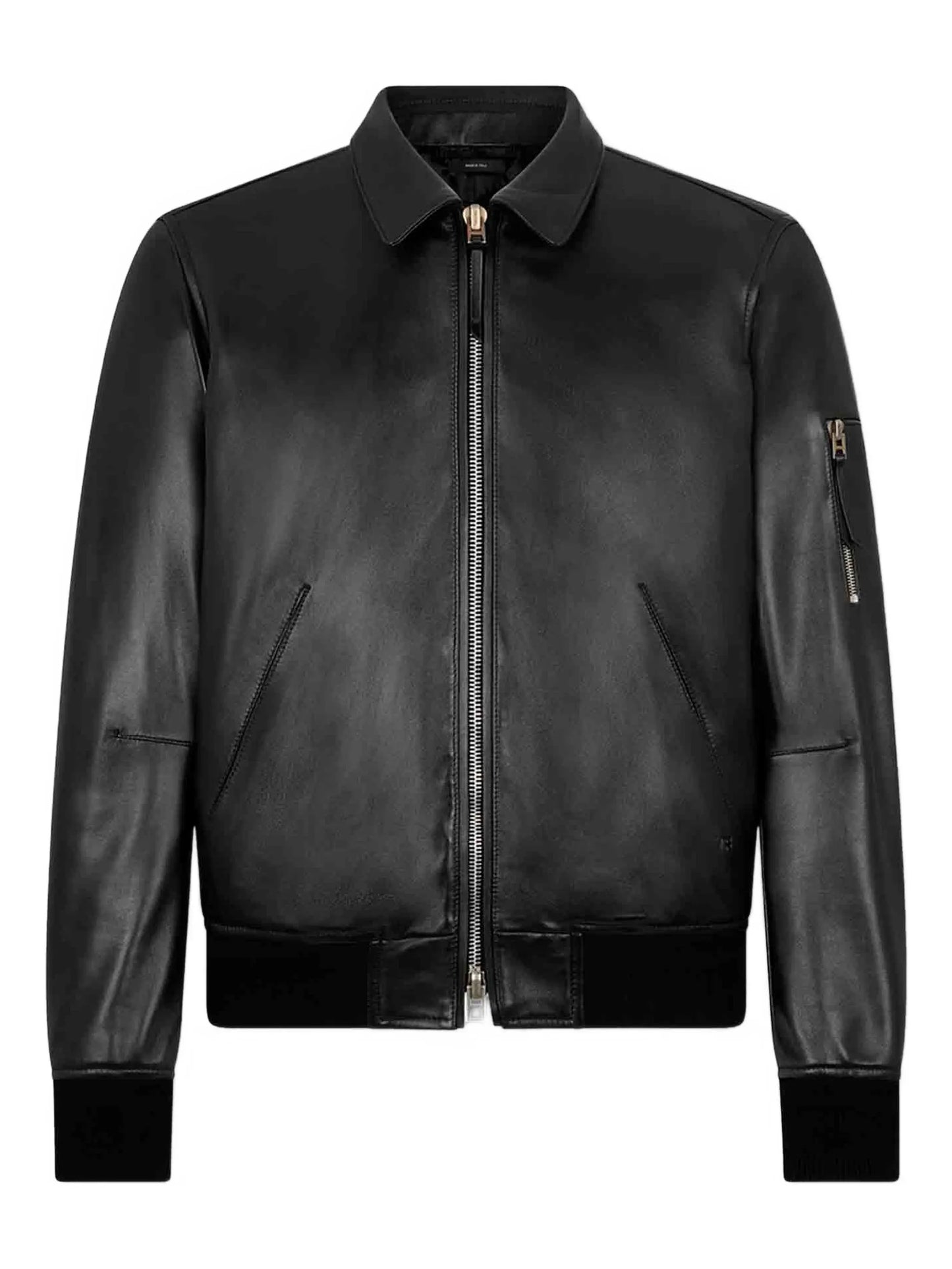 collar leather jacket