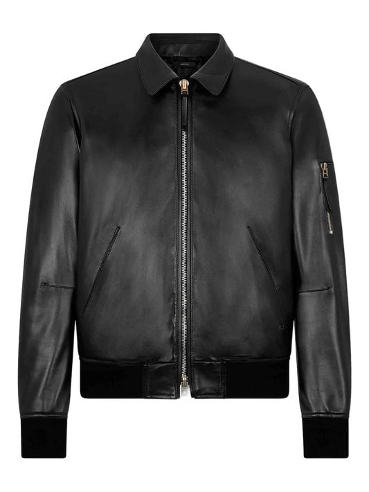 collar leather jacket