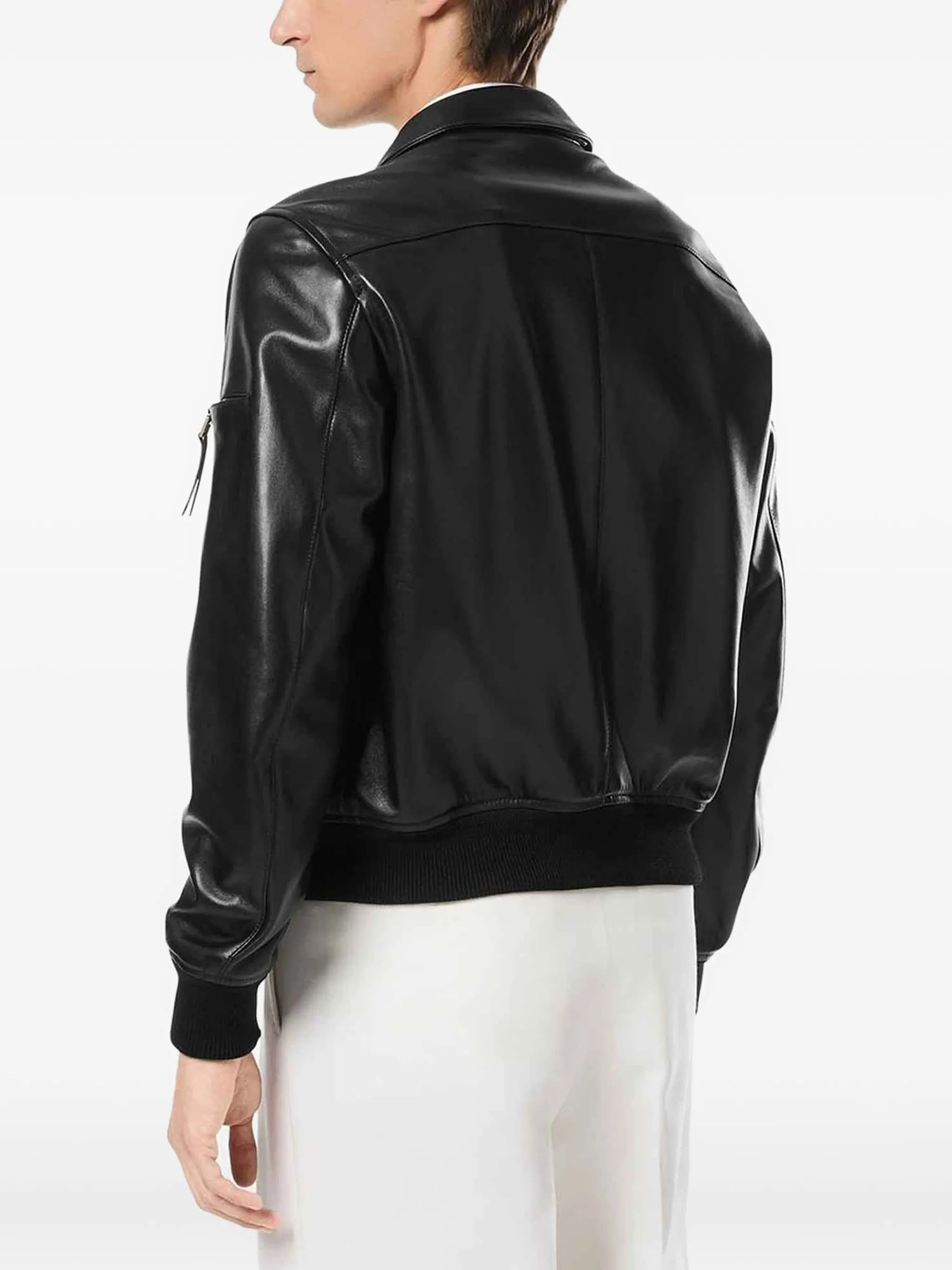 collar leather jacket