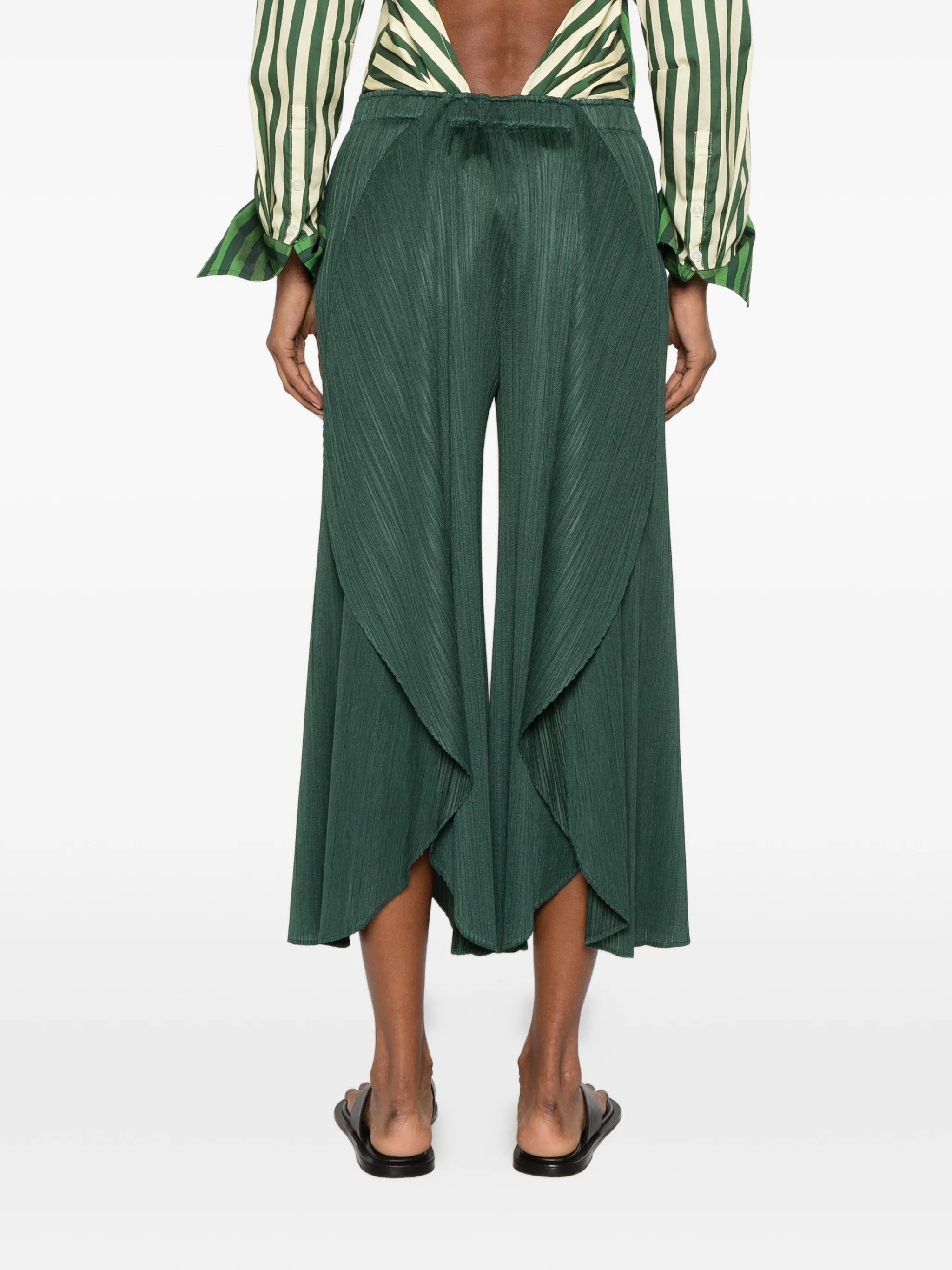 pleated draped trousers