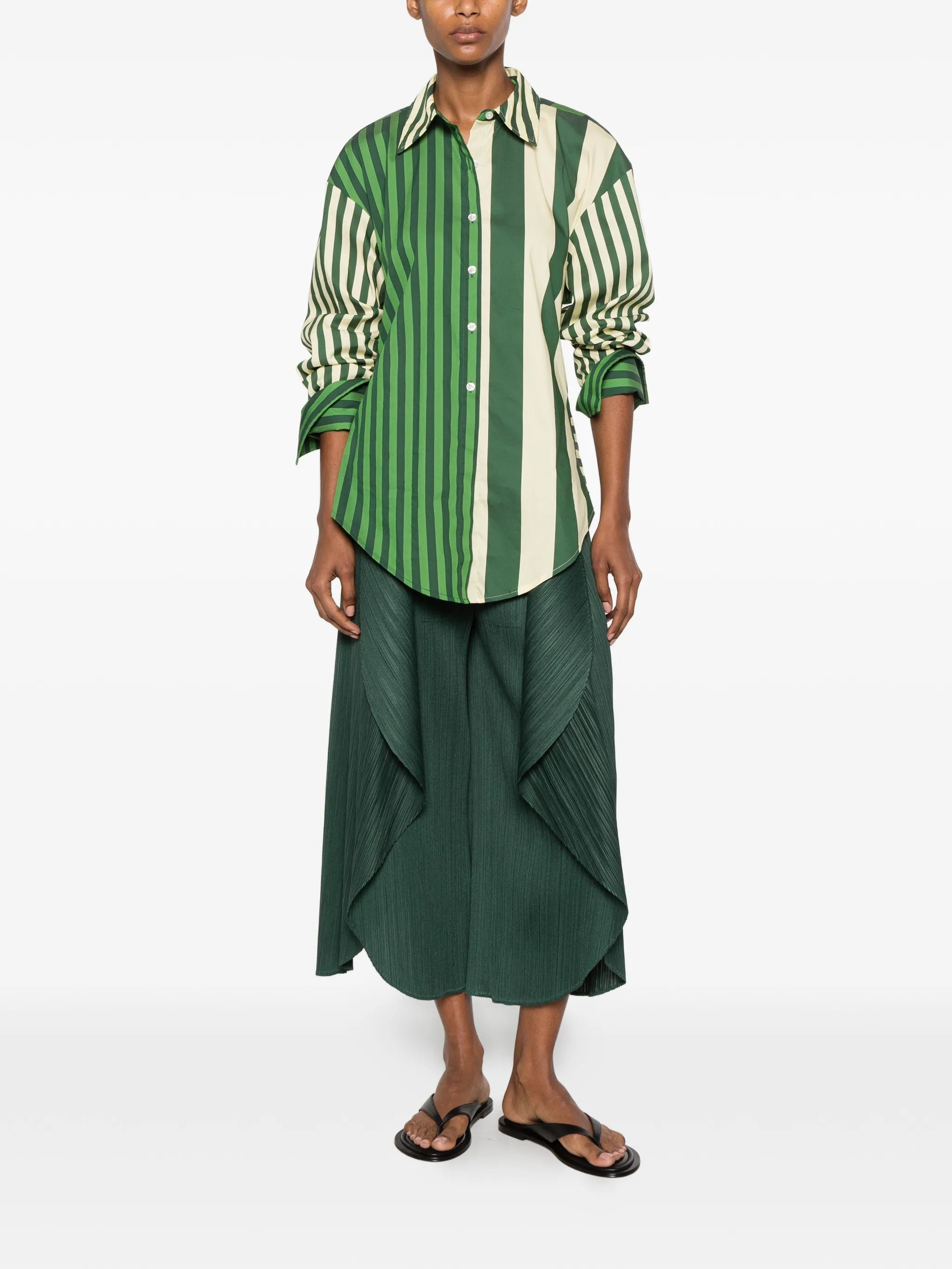 pleated draped trousers