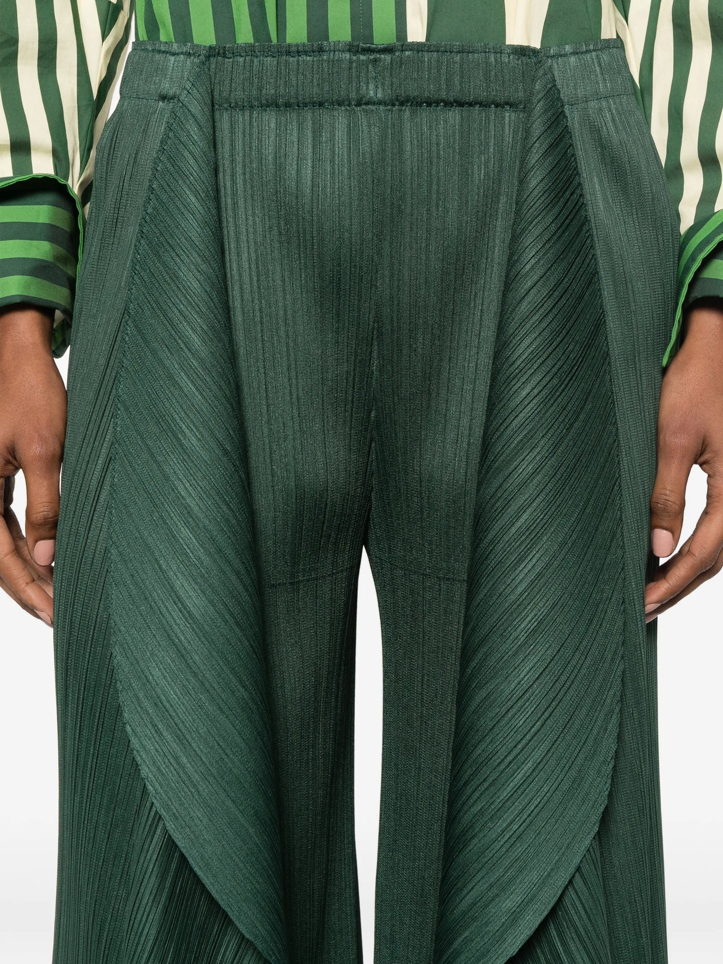 pleated draped trousers