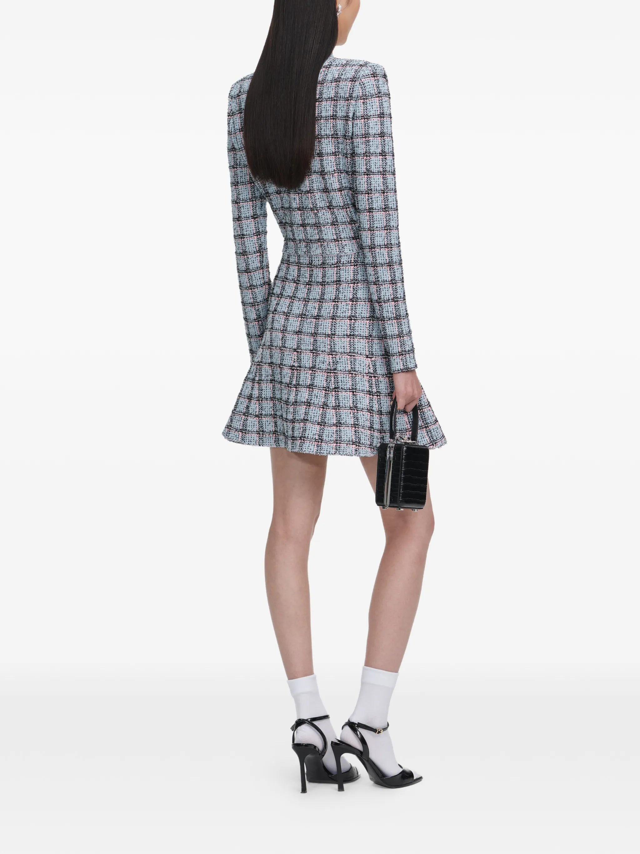 checked mini dress