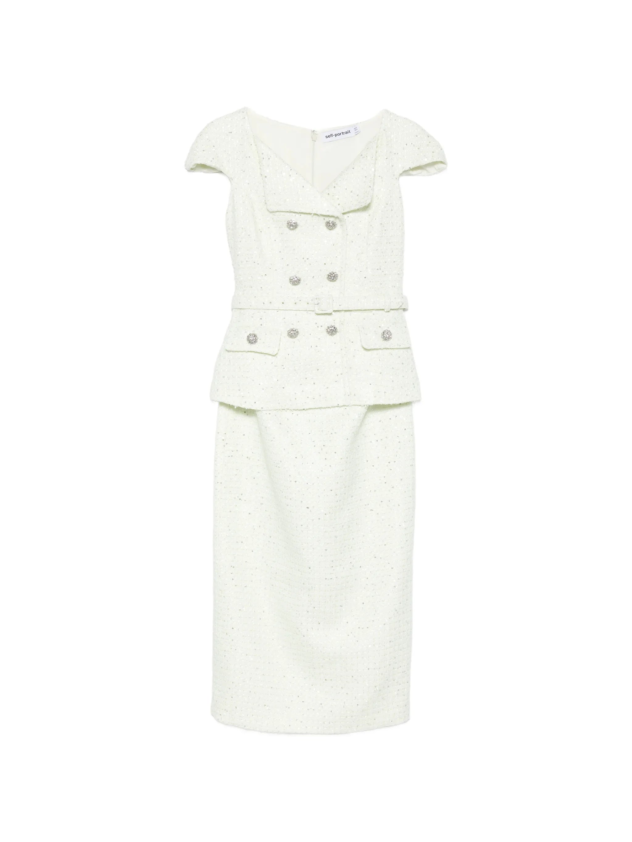 embellished double-breasted dress