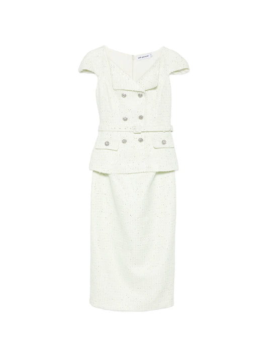 embellished double-breasted dress