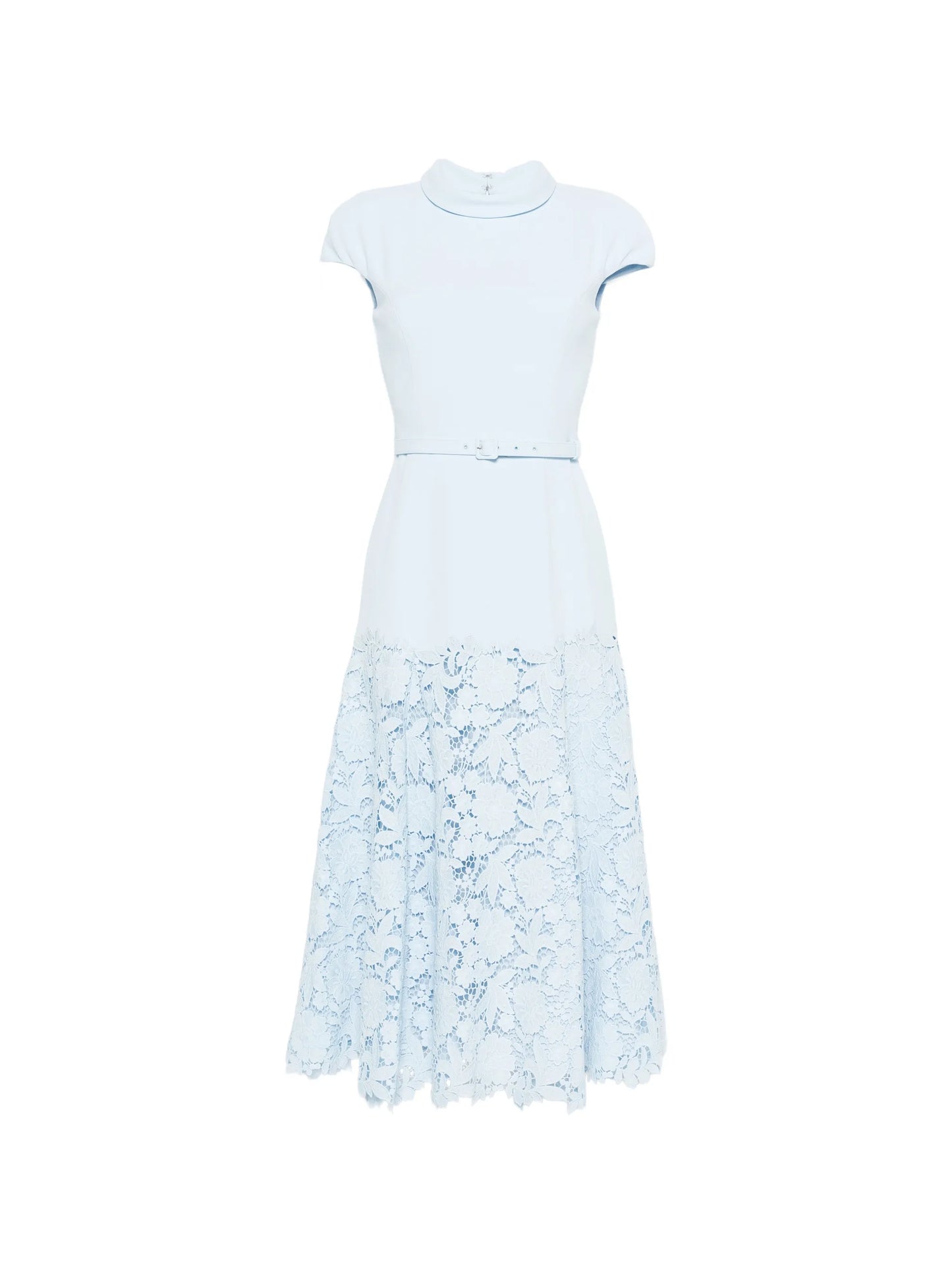 crepe lace midi dress