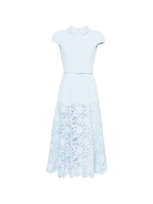 crepe lace midi dress