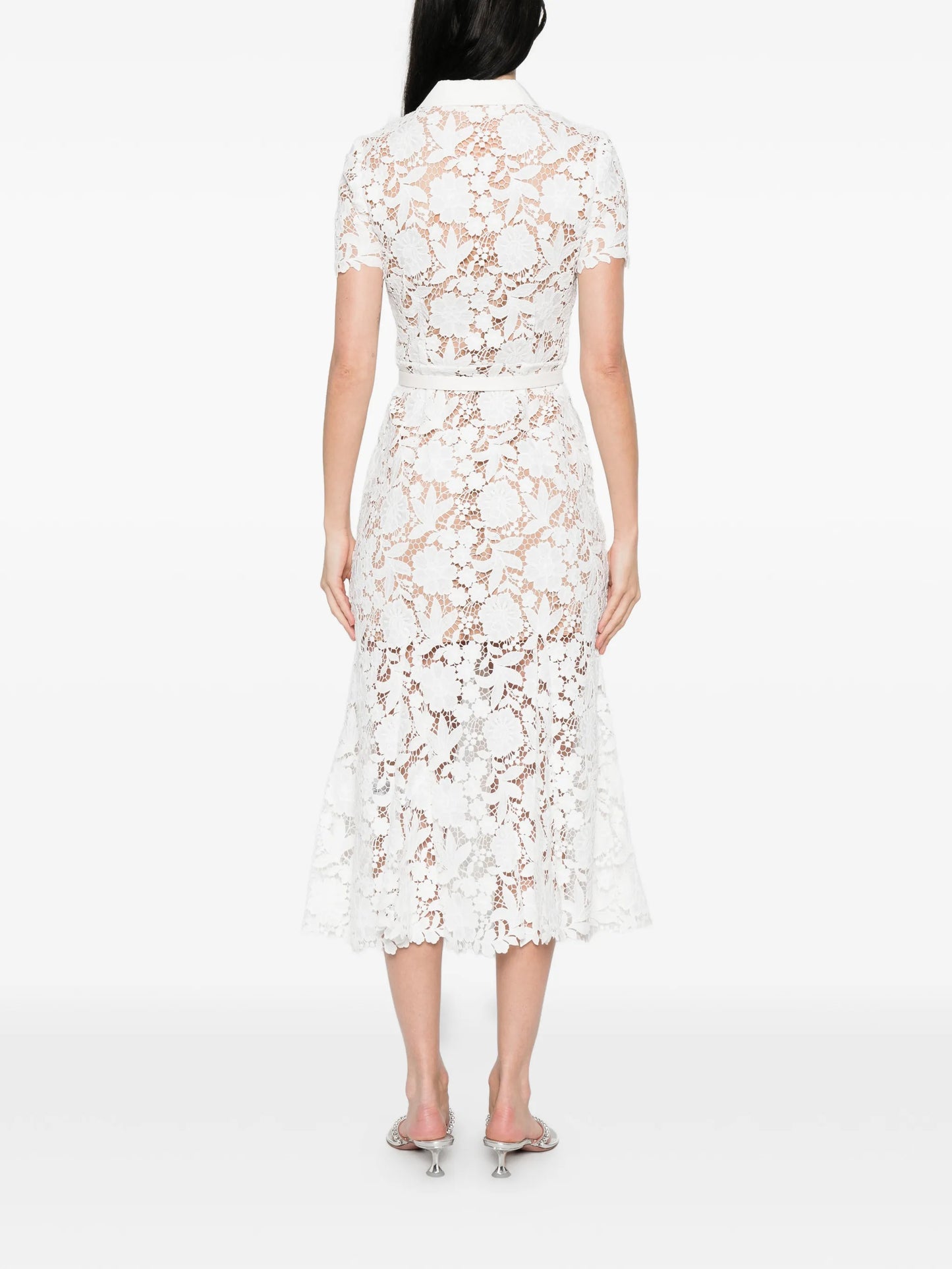 lace collared midi dress