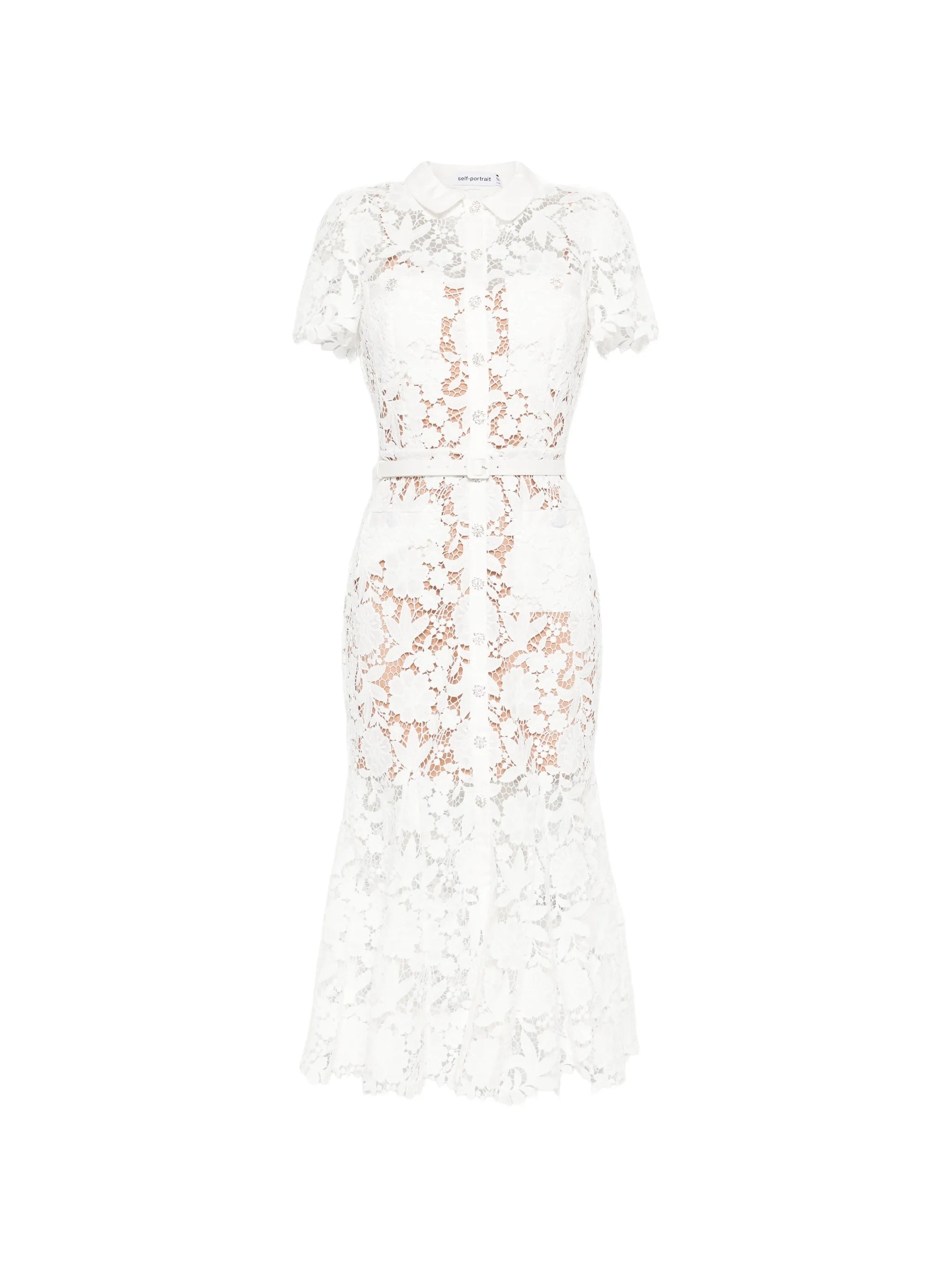 lace collared midi dress