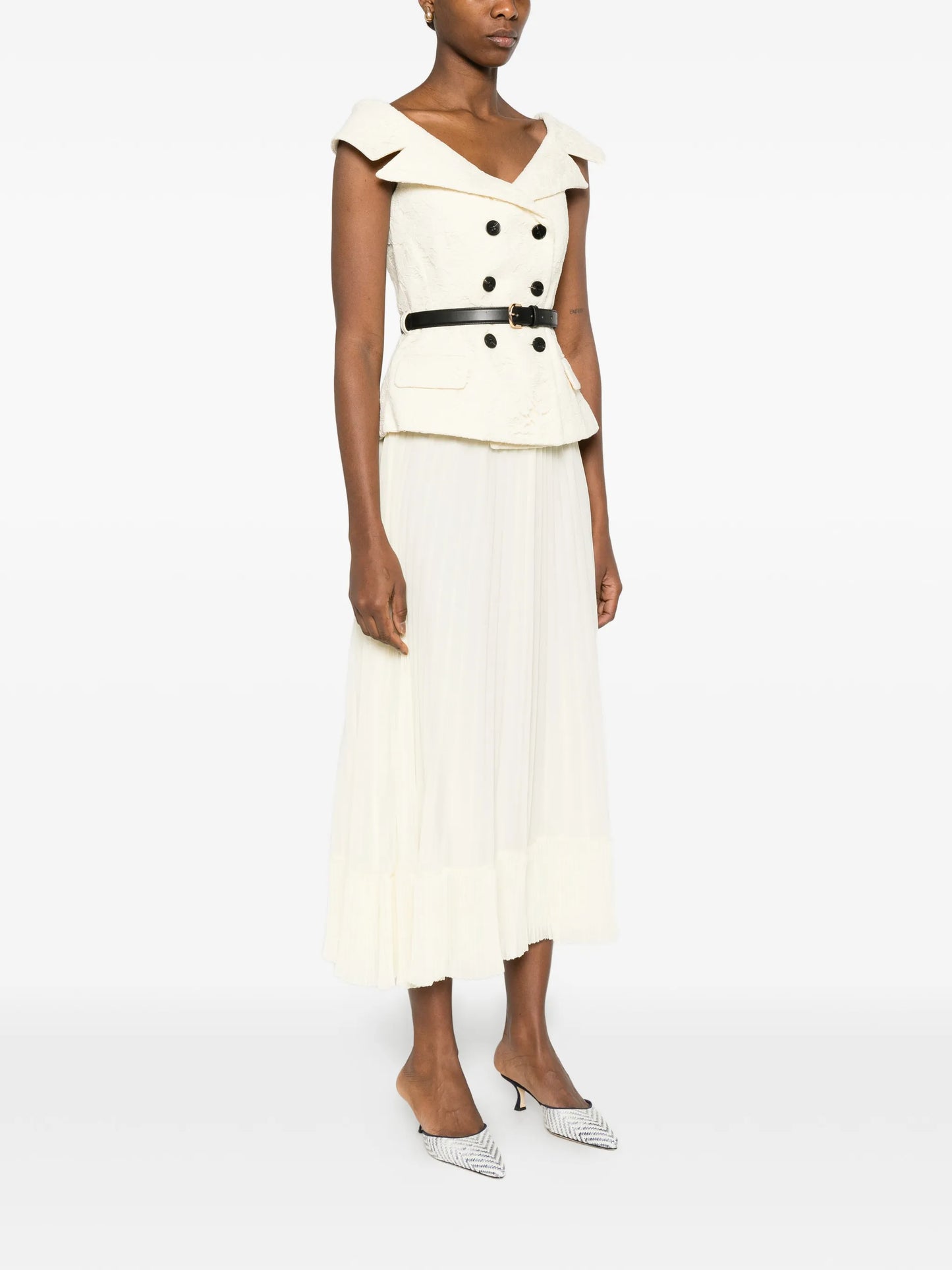 lace chiffon midi dress