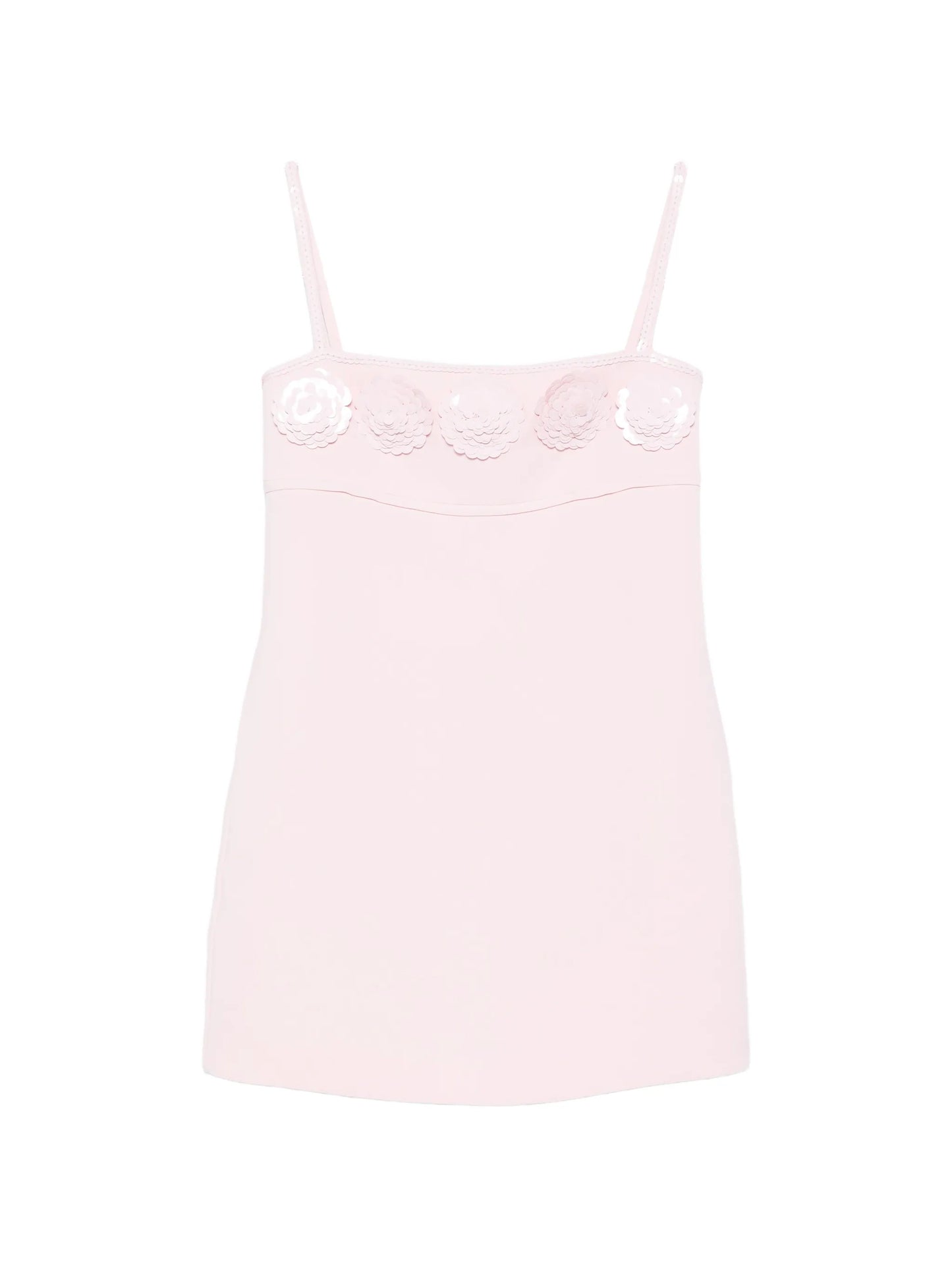 floral-appliqué mini dress