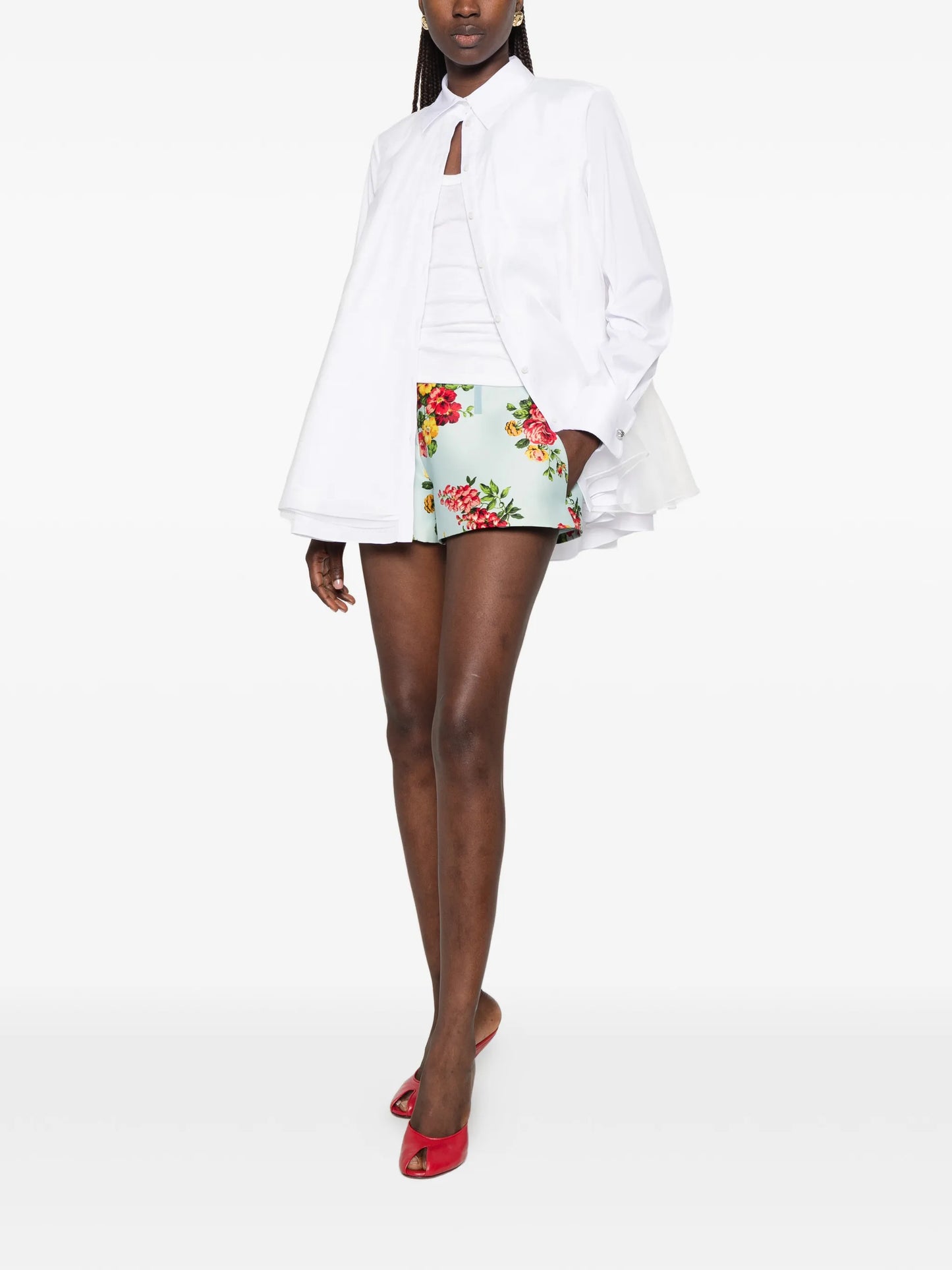 floral-print shorts