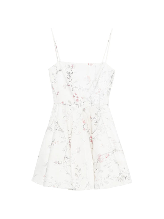 A-line floral-print mini dress