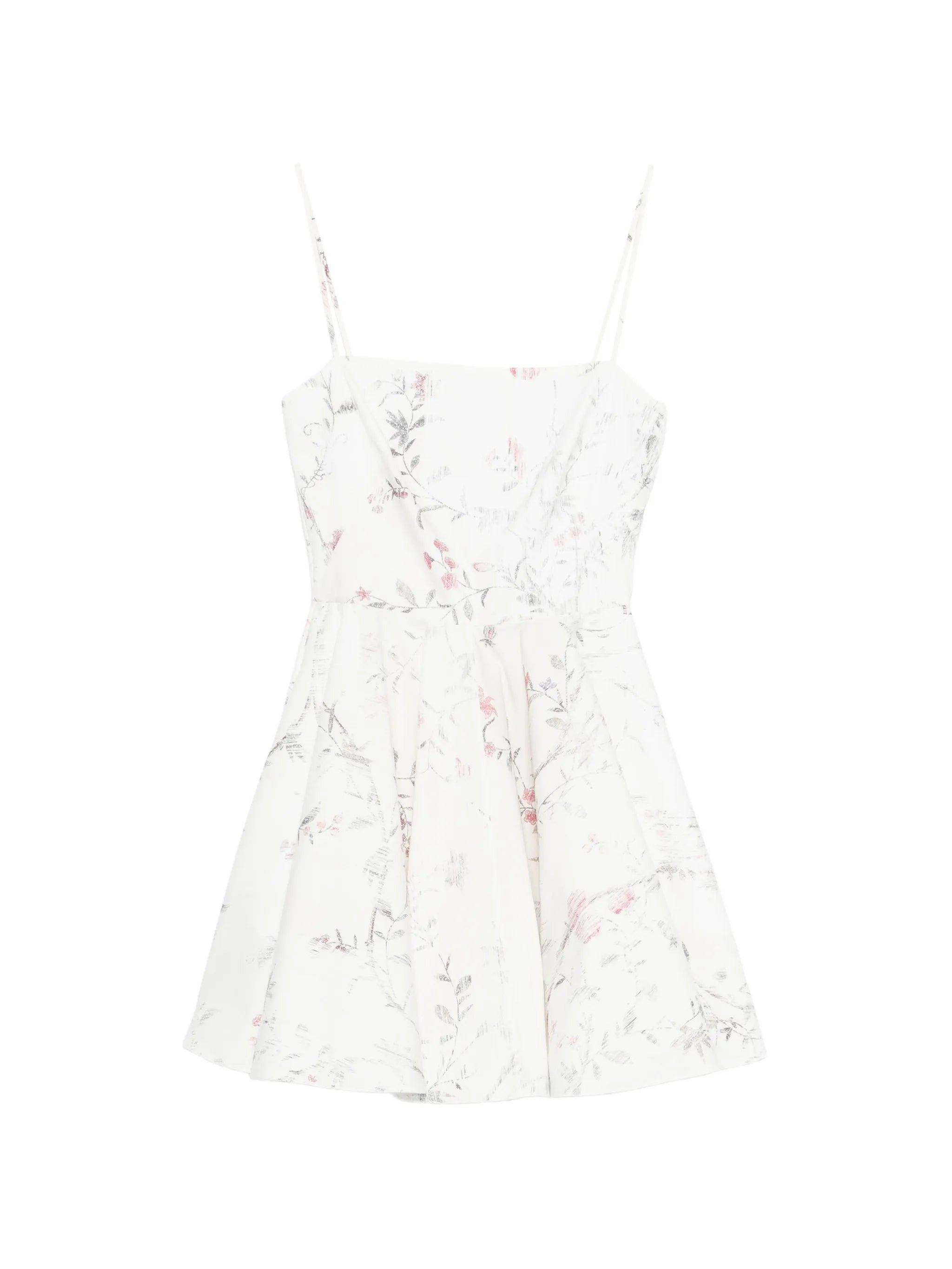 sliced mini dress in poplin with floral print