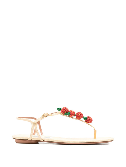 Fragolina Sugar strawberry-embellishment sandals