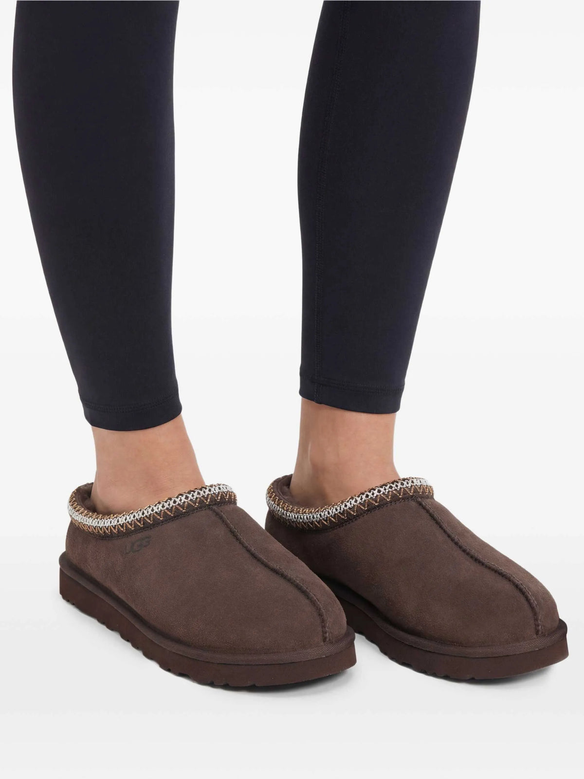 Tasman II embroidered-trim suede mules