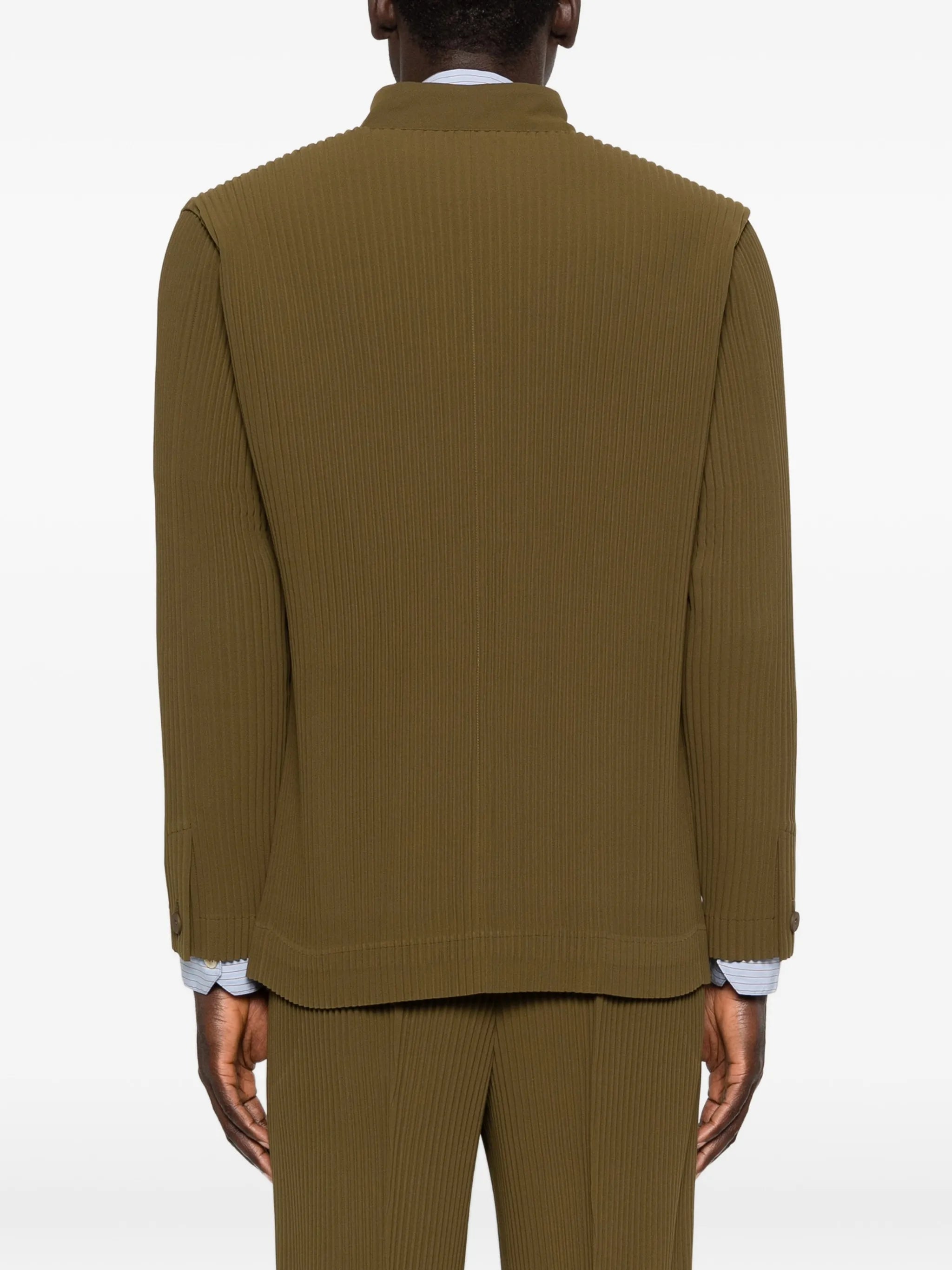 Tuxedo pleated blazer