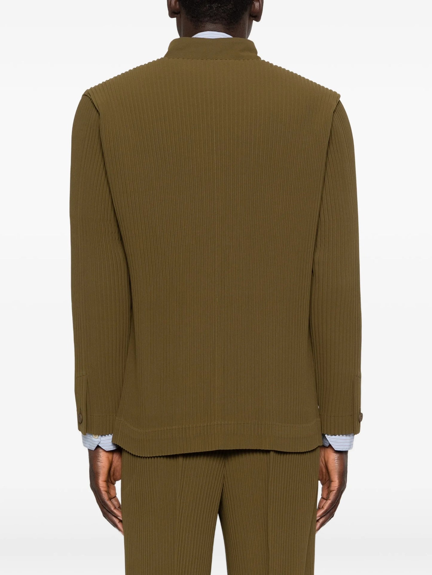 Tuxedo pleated blazer