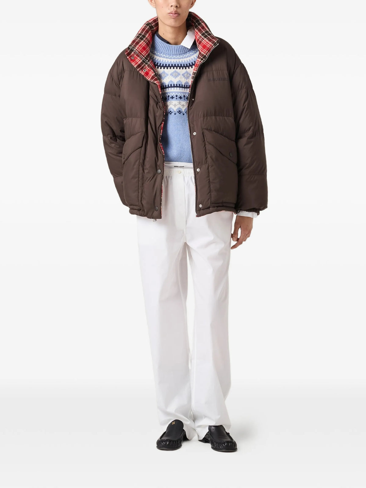 technical pongé reversible down jacket