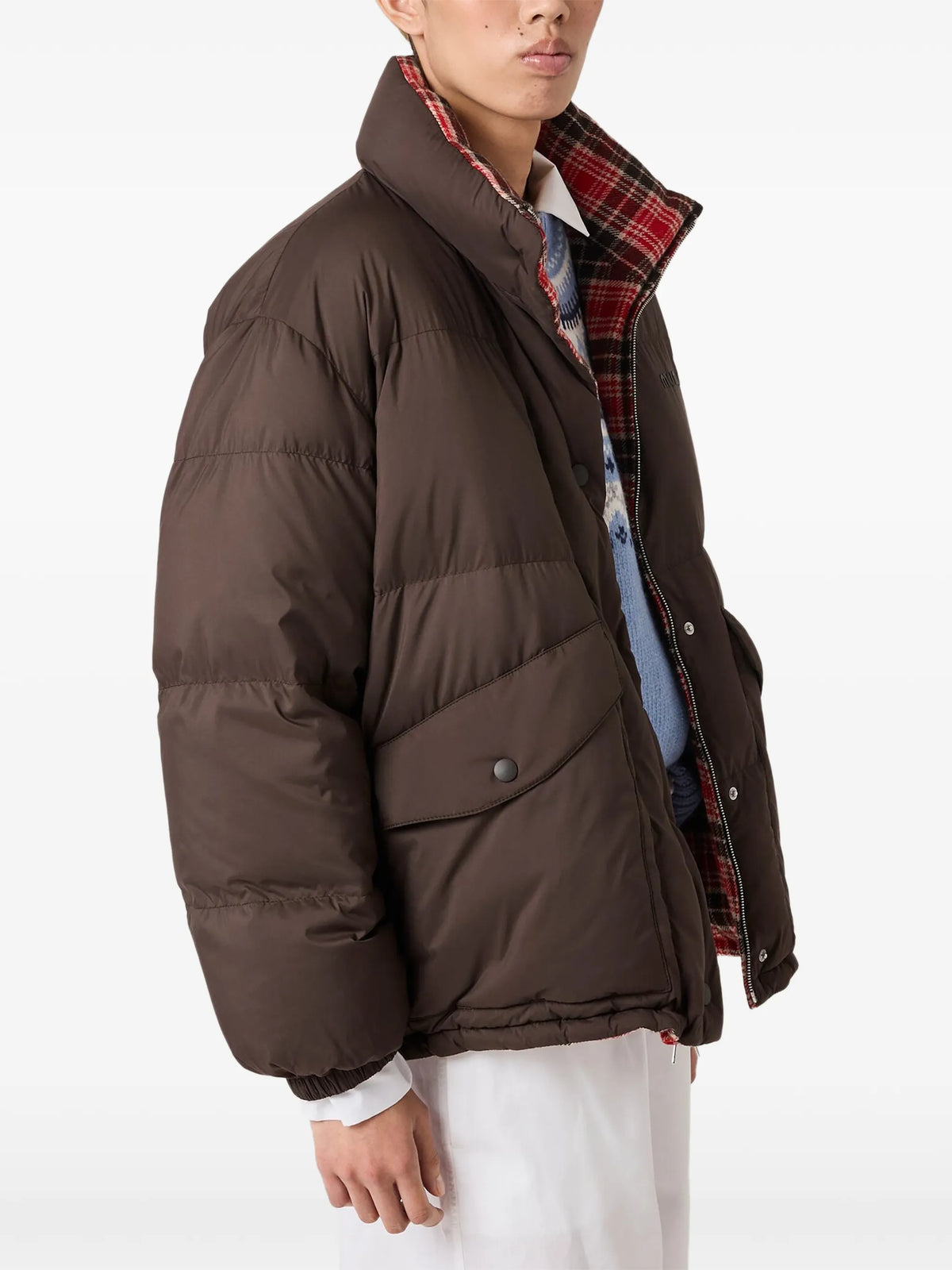 technical pongé reversible down jacket