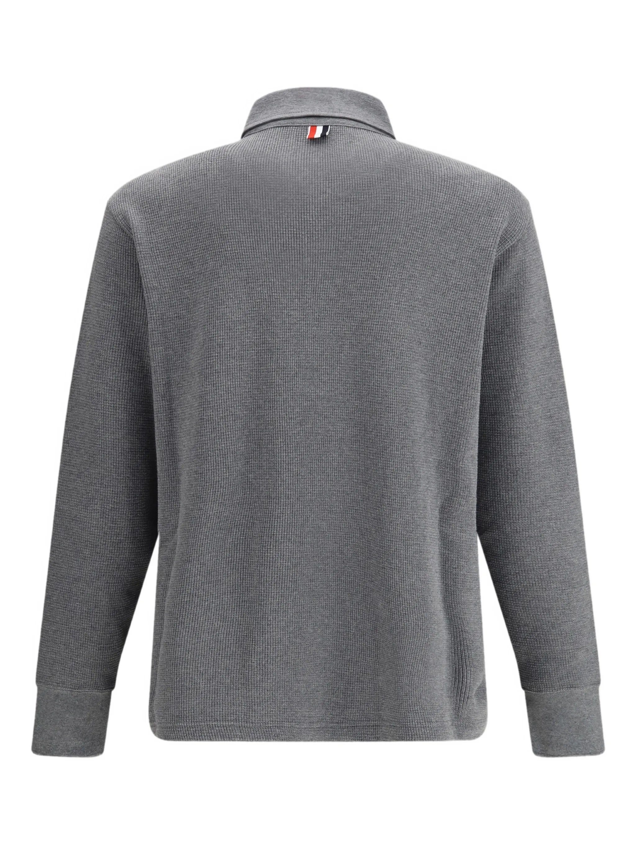 long sleeve patch pocket polo shirt