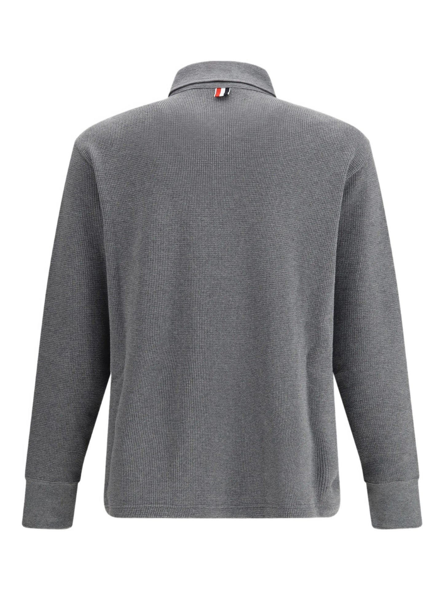 long sleeve patch pocket polo shirt