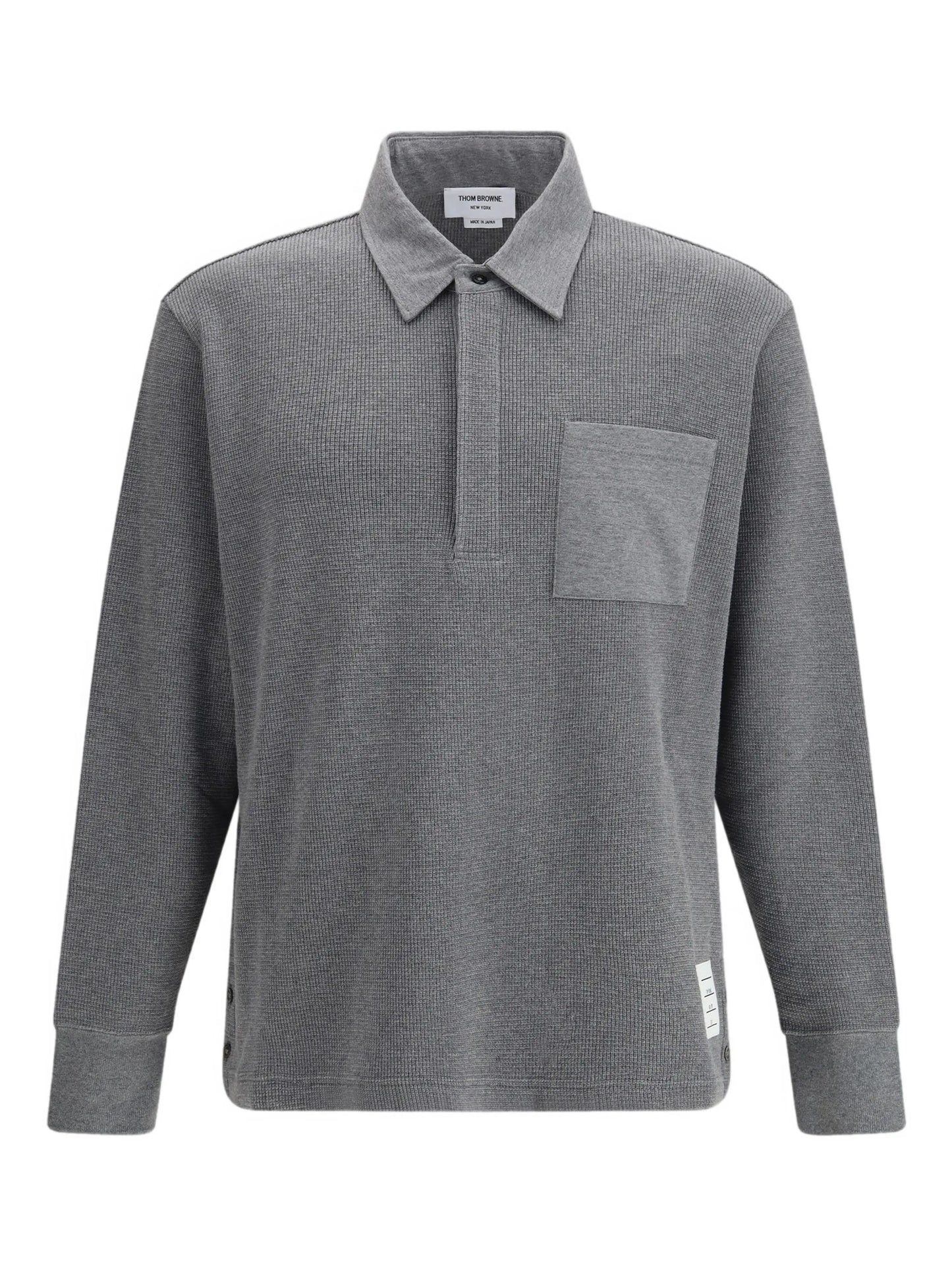 long sleeve patch pocket polo shirt