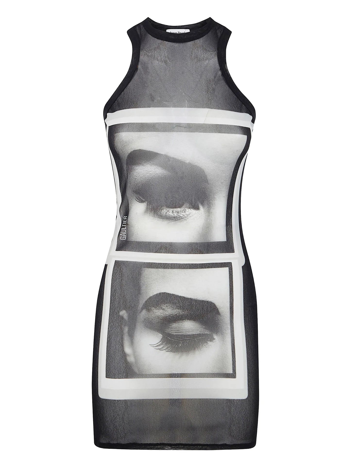 face-print mini dress