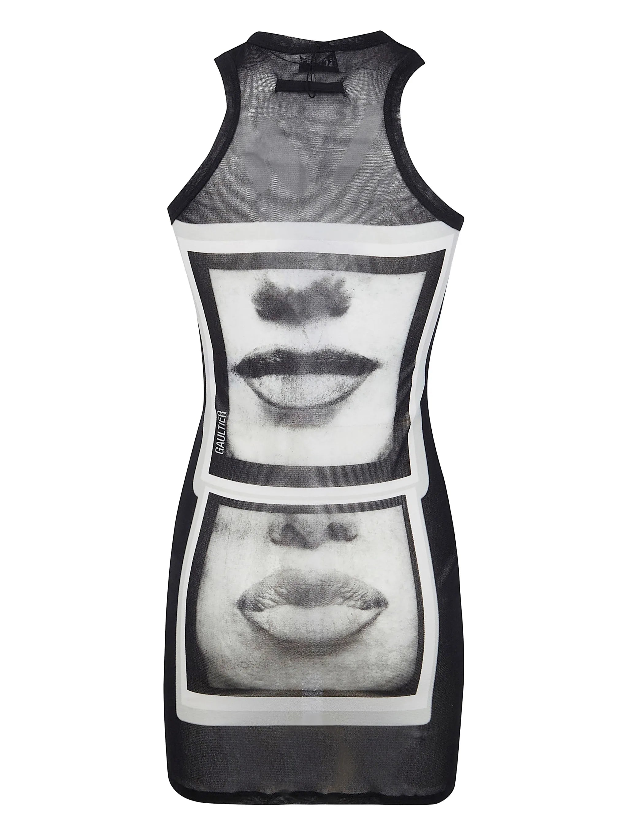 face-print mini dress
