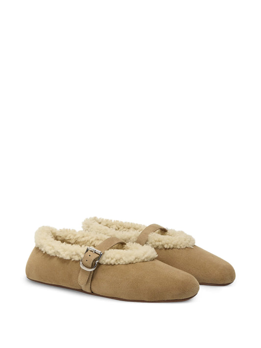 Shearling ballet flats