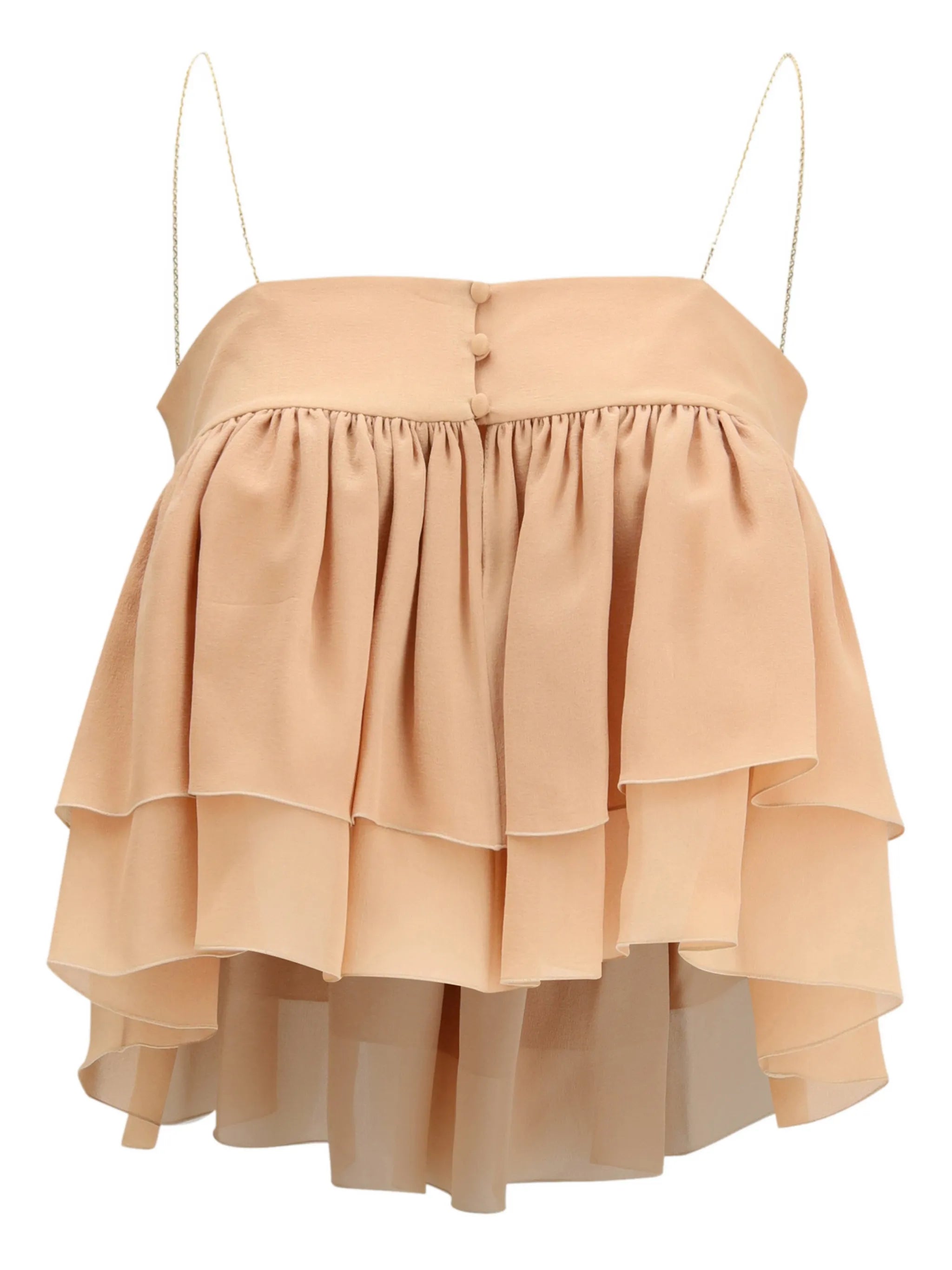 ruffled chain strap top