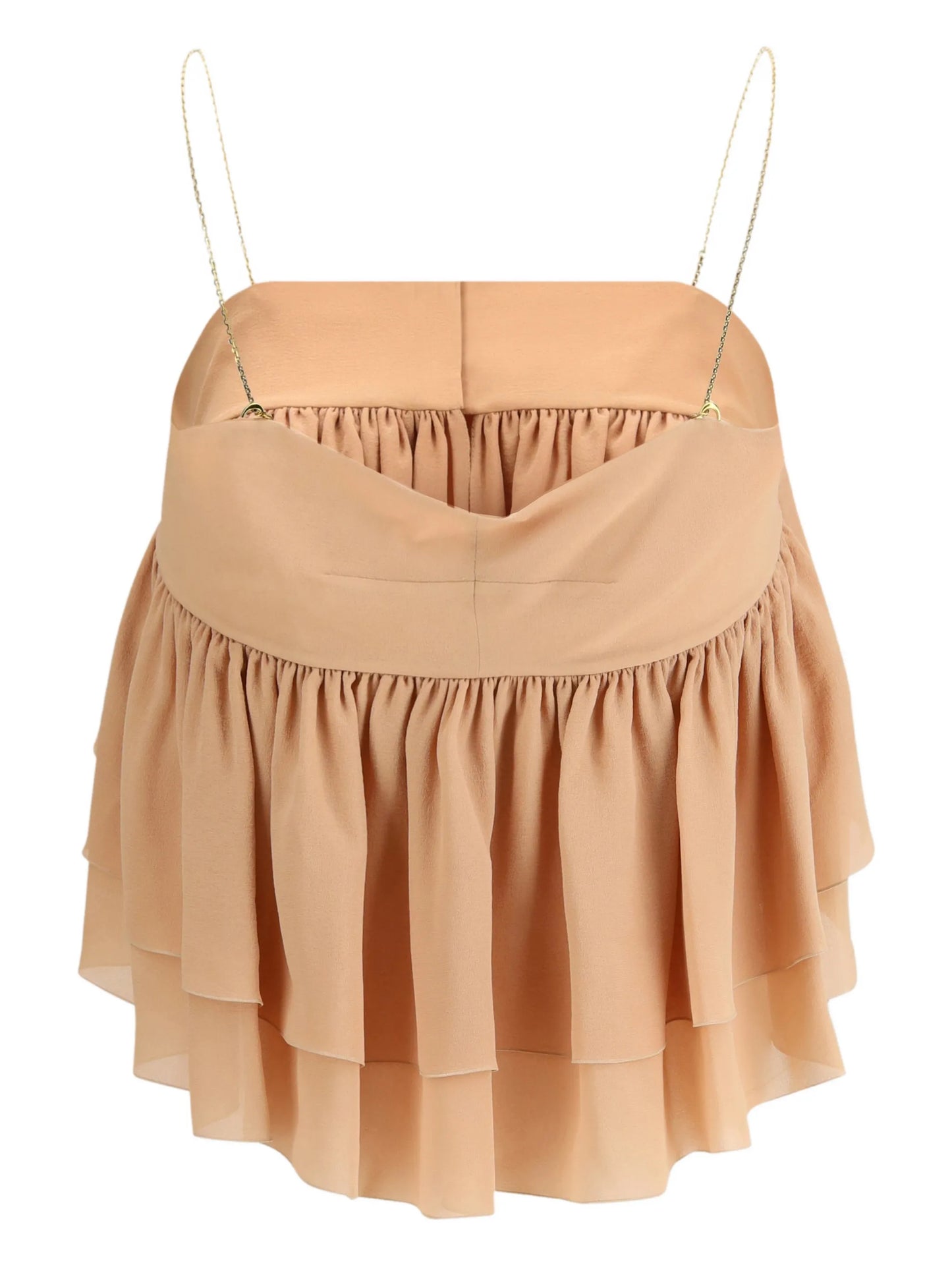 ruffled chain strap top