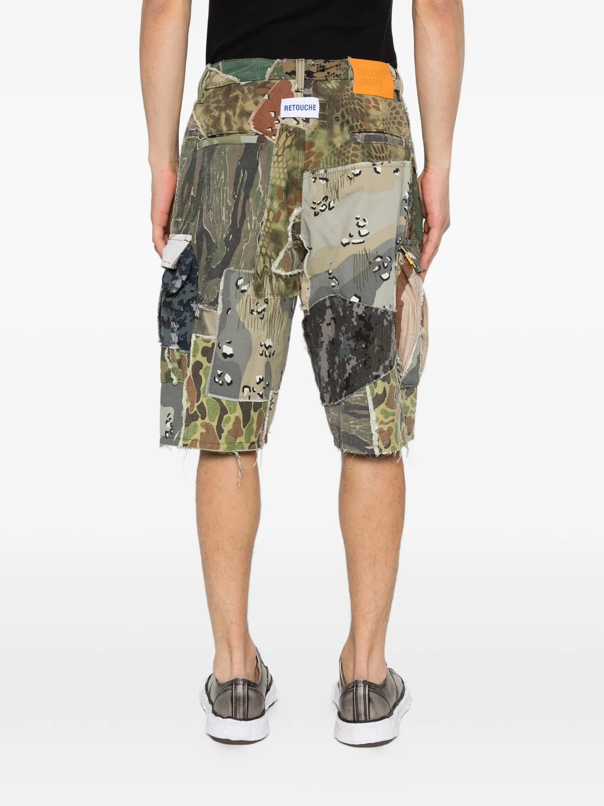 multiple-print patchwork shorts