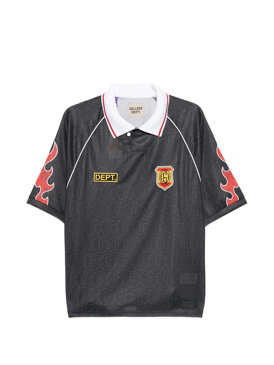 Japan Football flame-print polo shirt