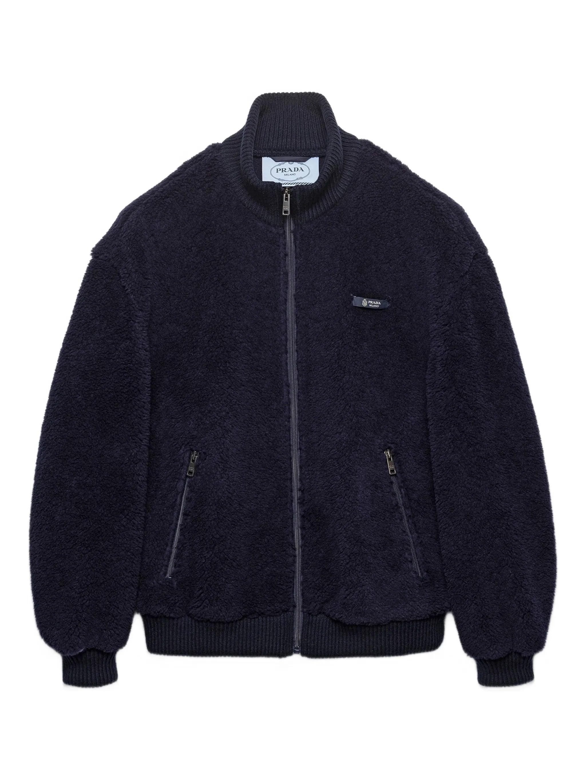 fleece logo-detail jacket