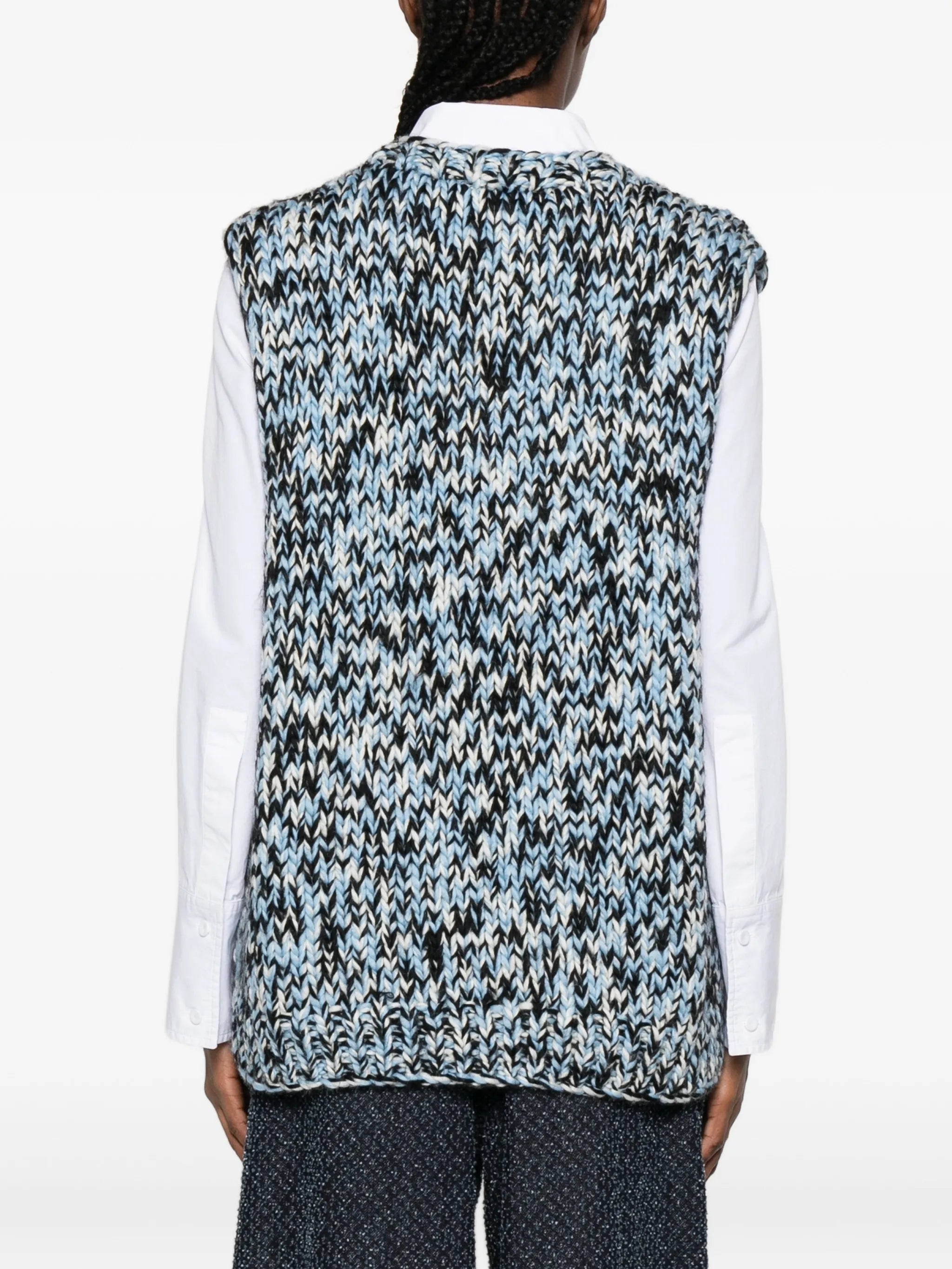 patterned knitted vest