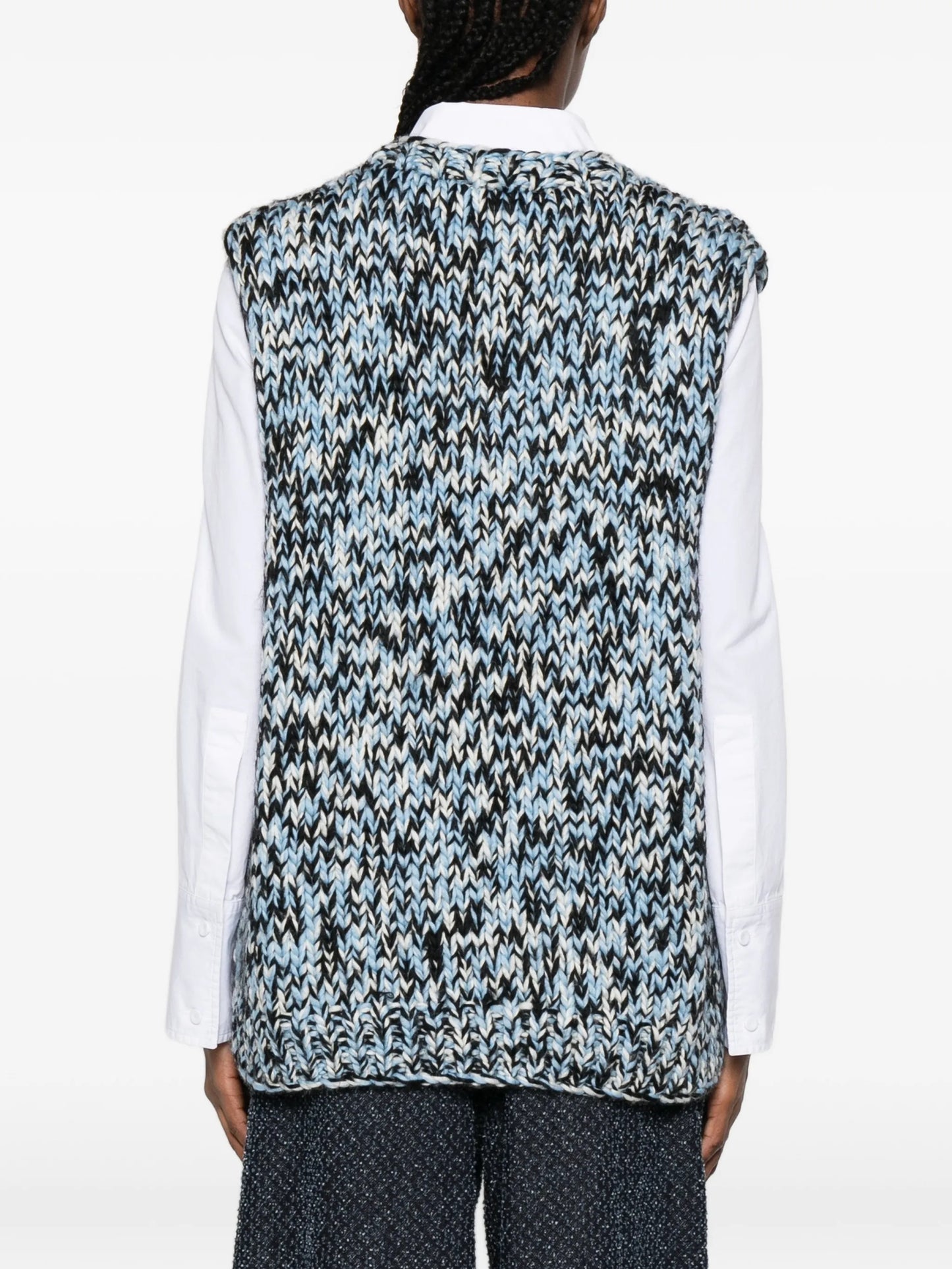 patterned knitted vest