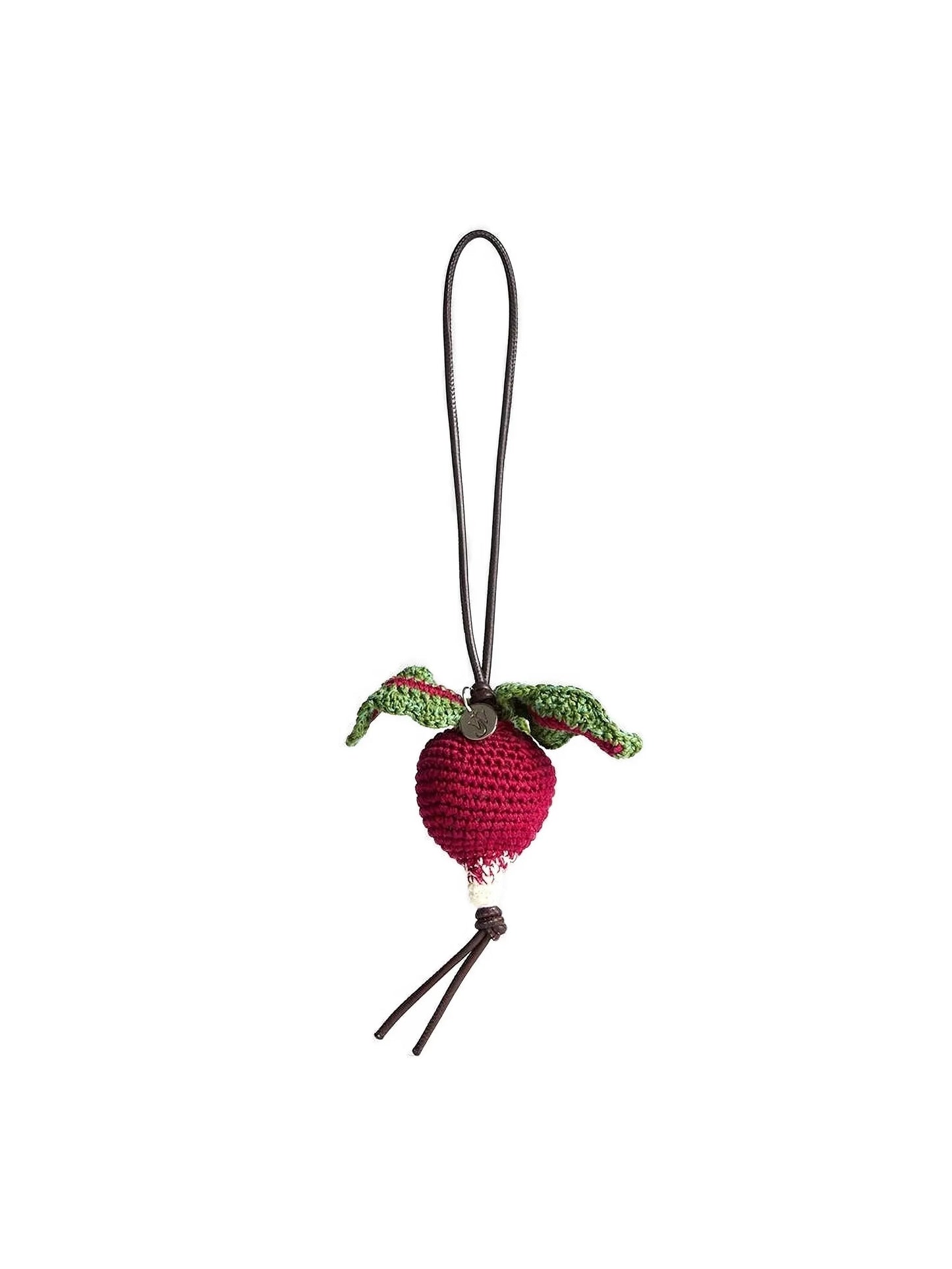 crocheted-radish charm