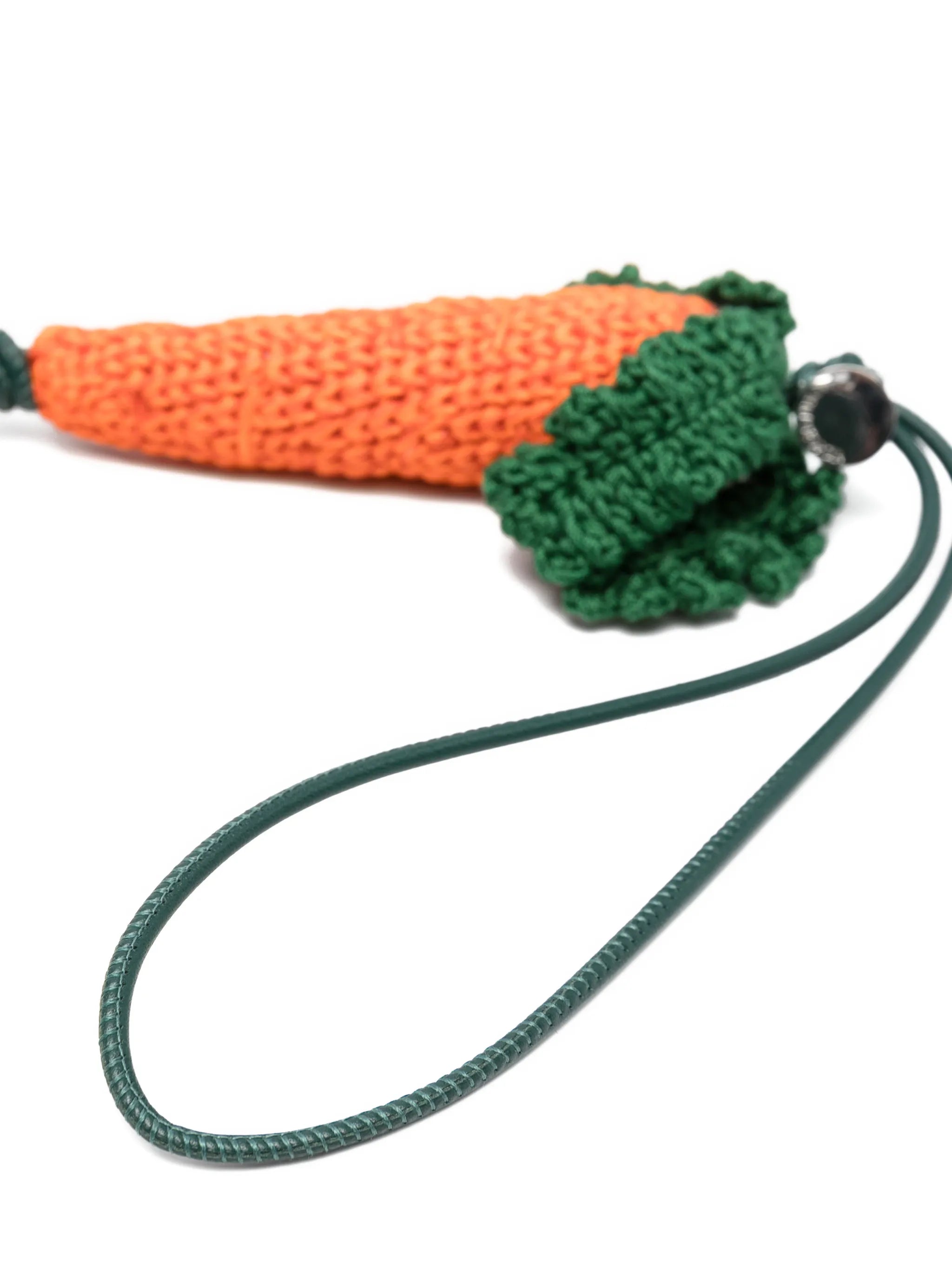 crocheted-carrot charm