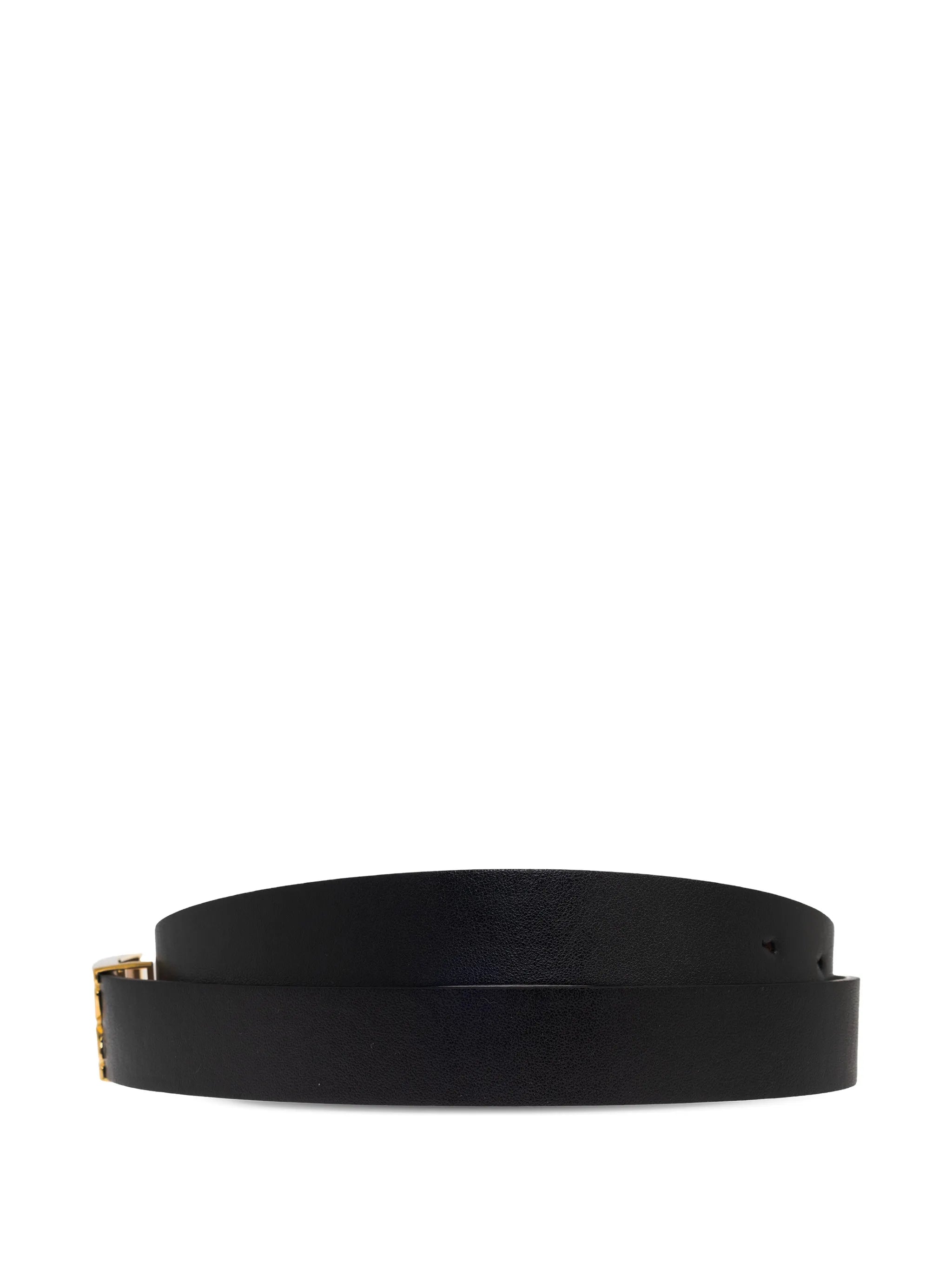 logo-buckle leather belt