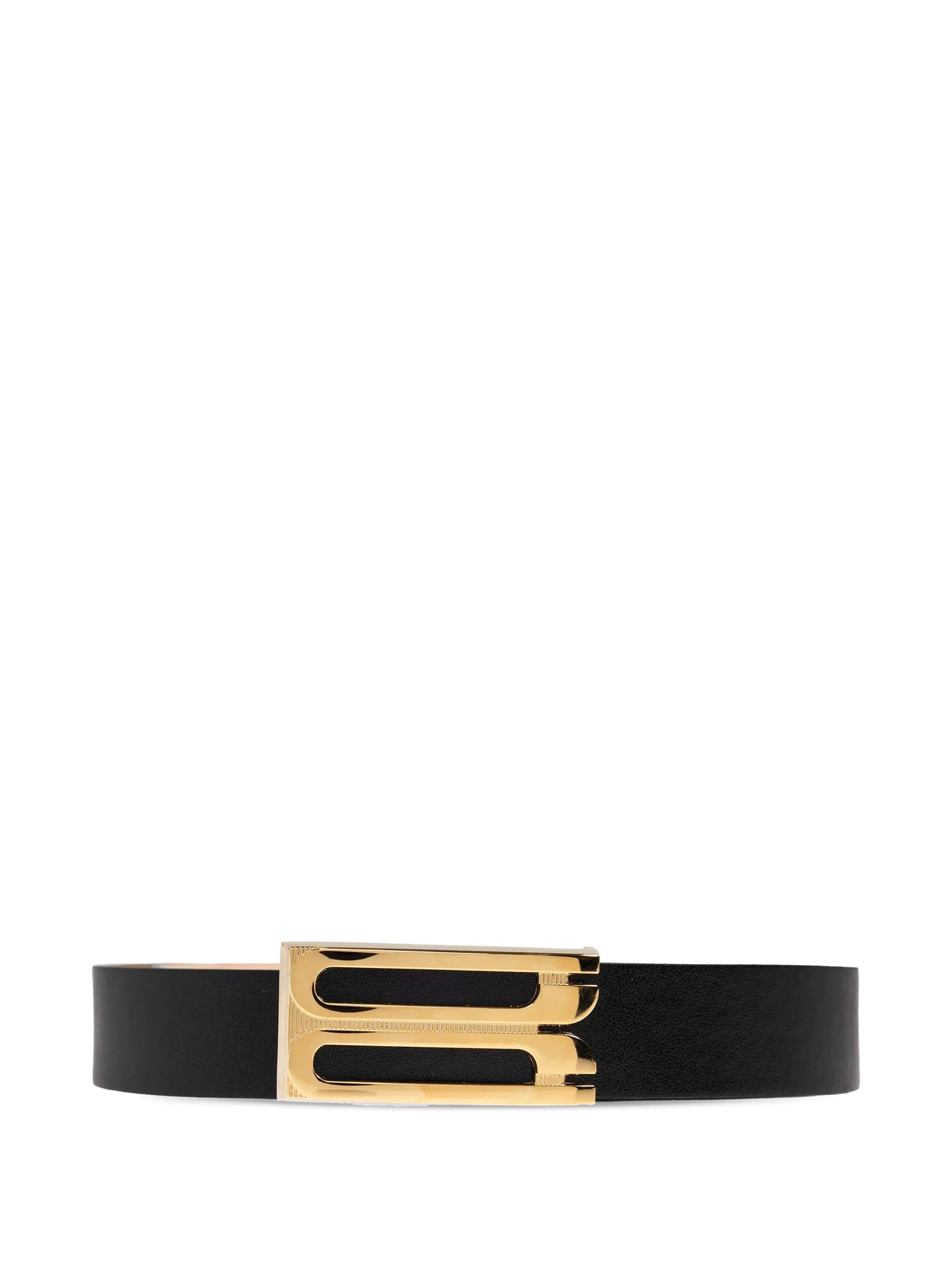 logo-buckle leather belt
