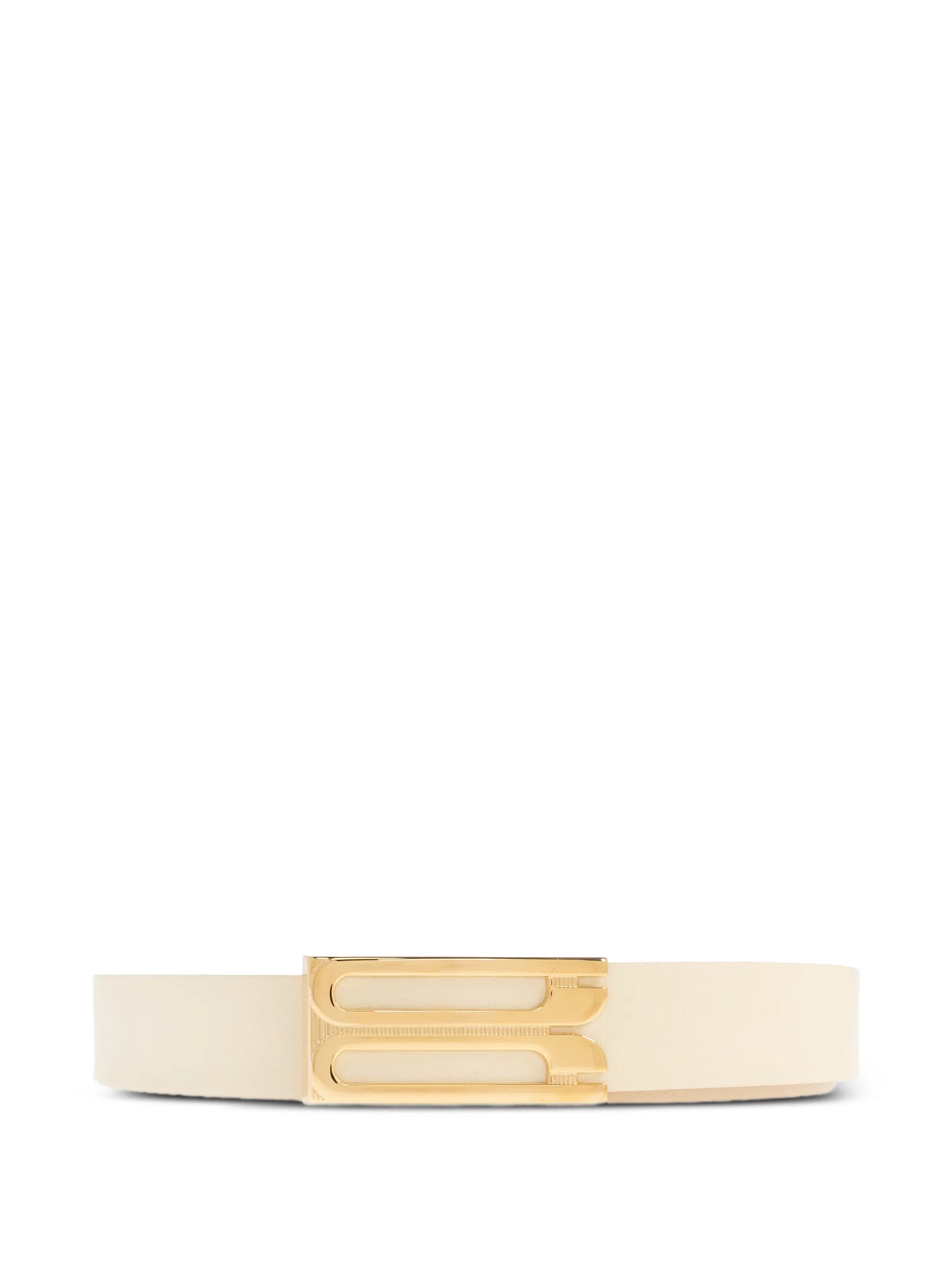 logo-buckle leather belt