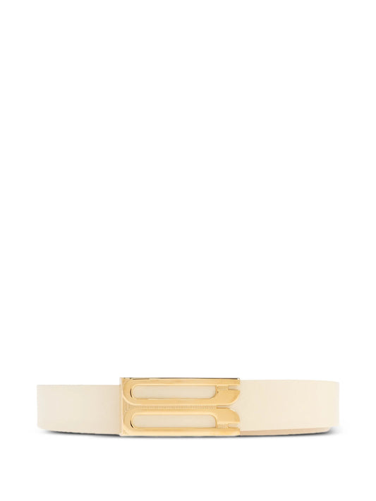 logo-buckle leather belt