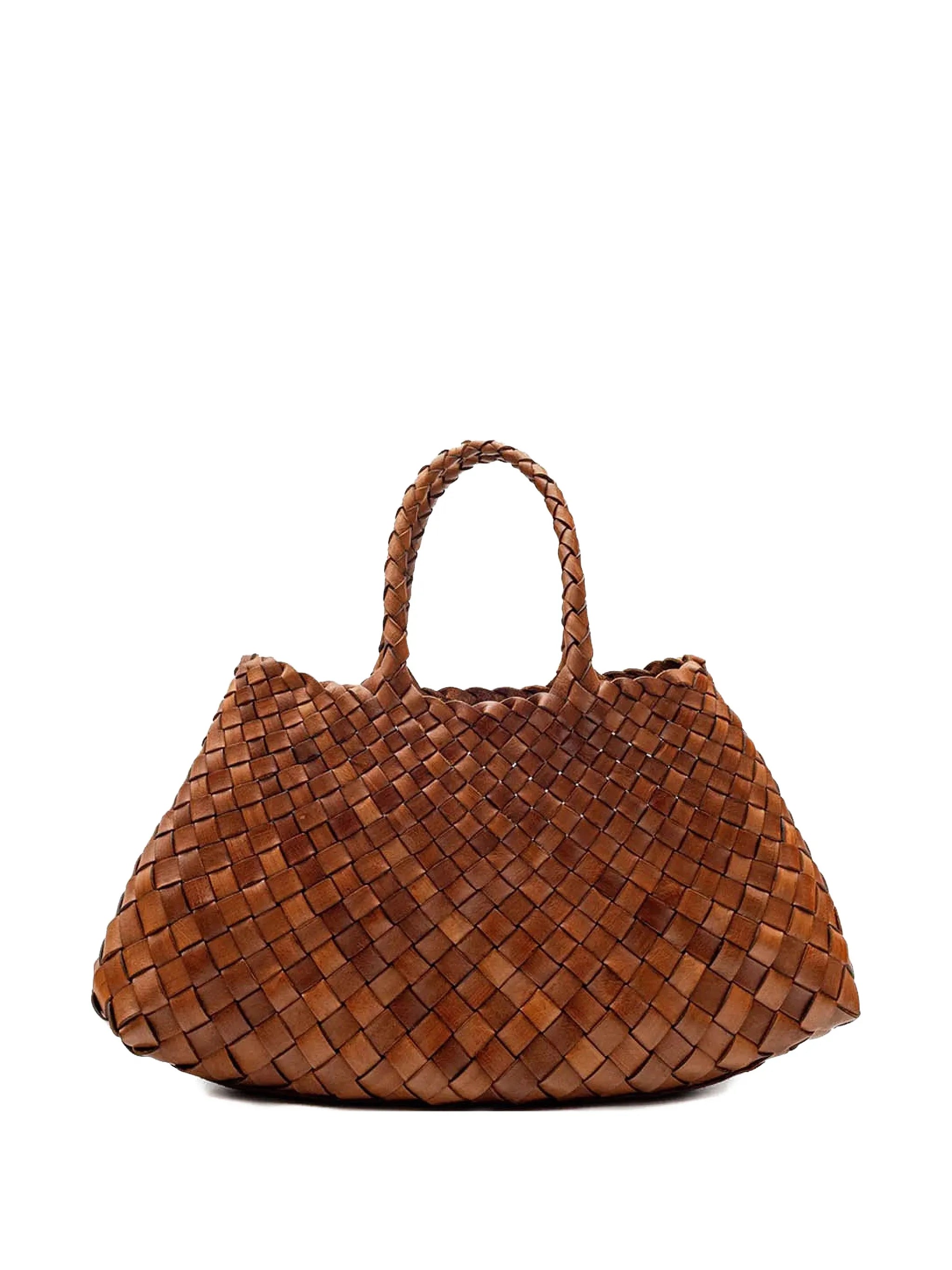 small Santa Croce woven-leather tote bag