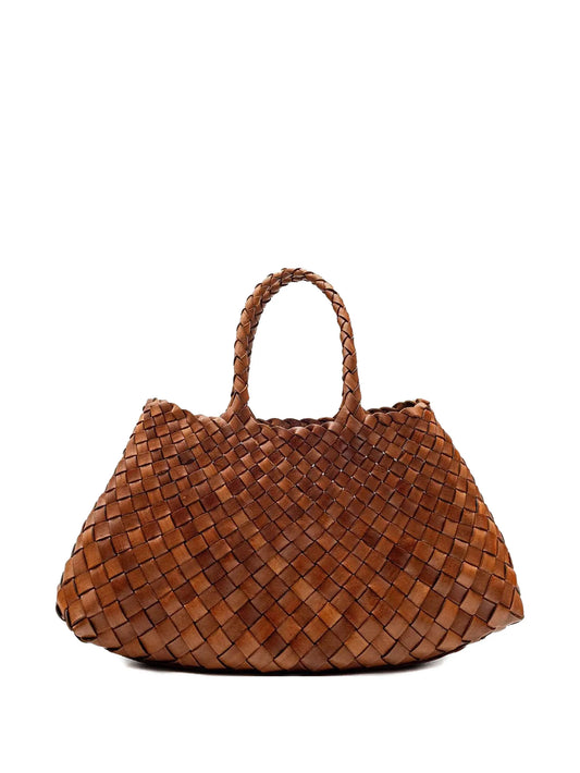 small Santa Croce woven-leather tote bag