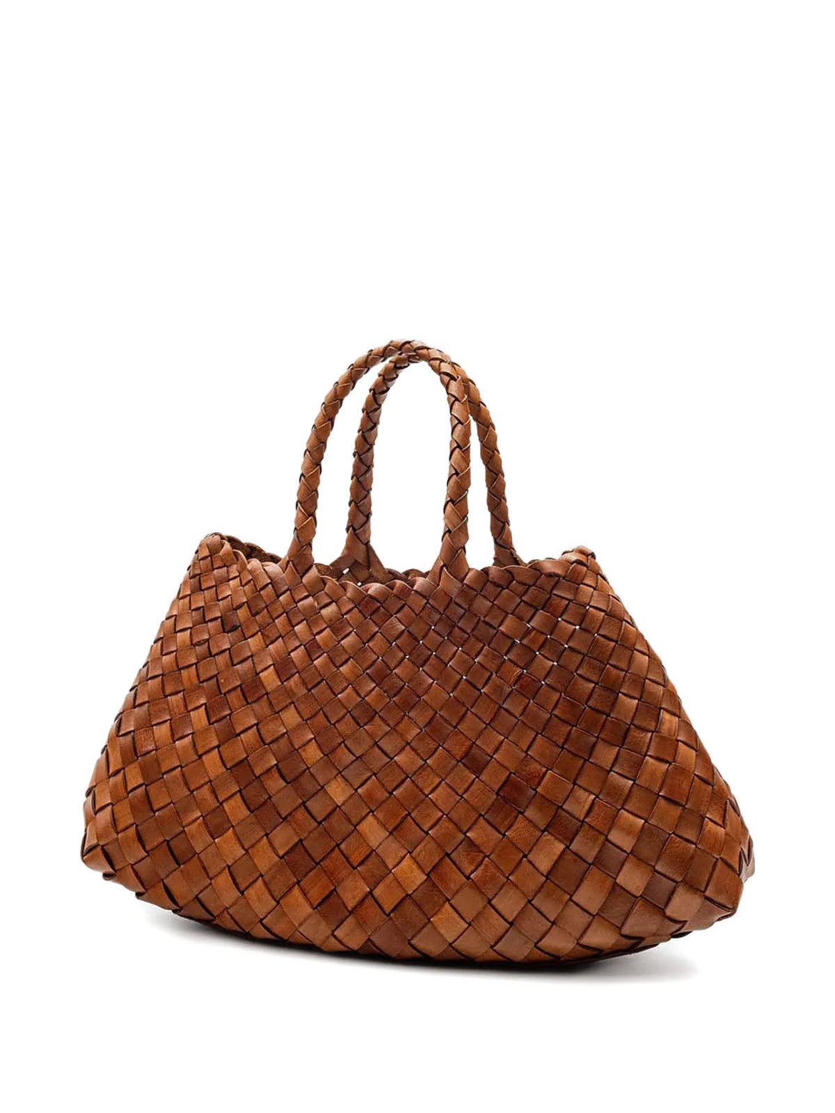 small Santa Croce woven-leather tote bag