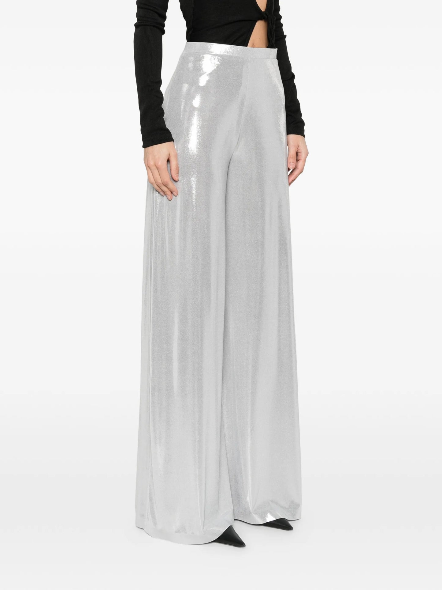 Bias wide-leg trousers