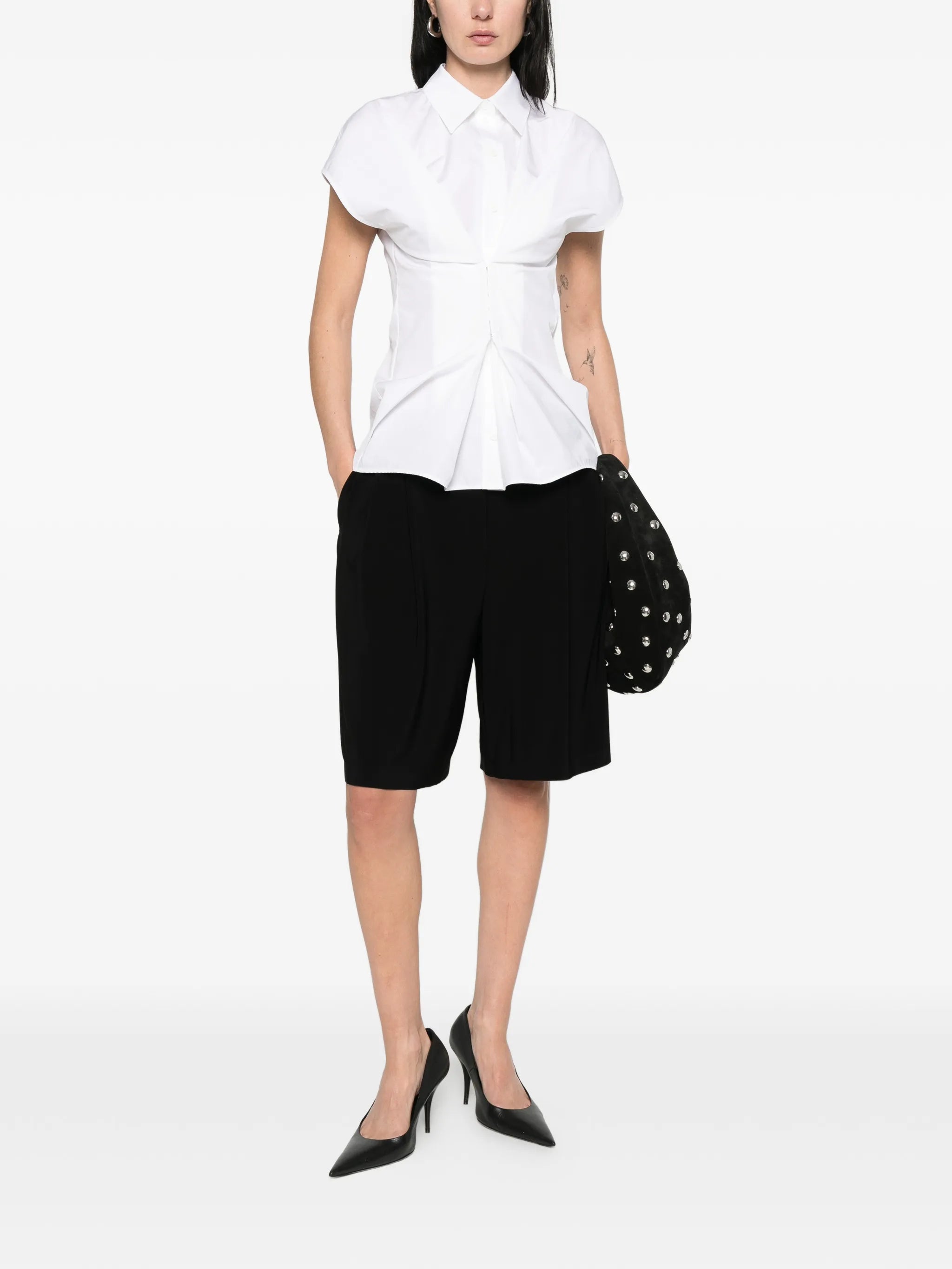 pleated bermuda shorts