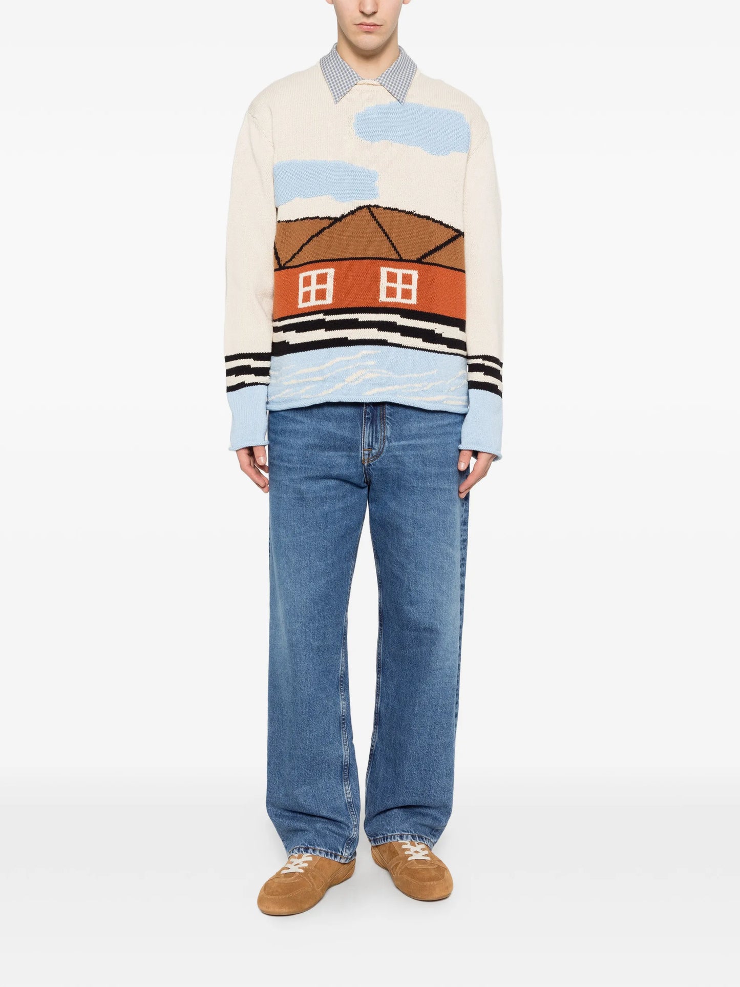 Mikkel house-graphic crew-neck sweater